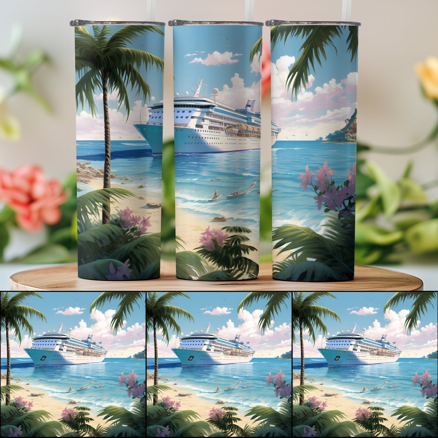 Tropical Beach Cruise Ship Scenic Tumbler product type