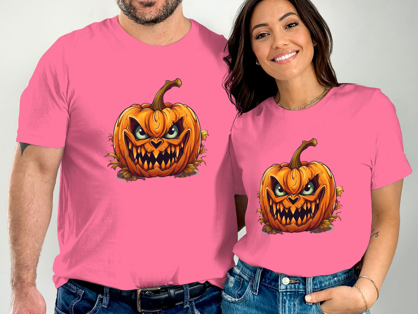 Vibrant Pumpkin Face Halloween Print T-Shirt product type