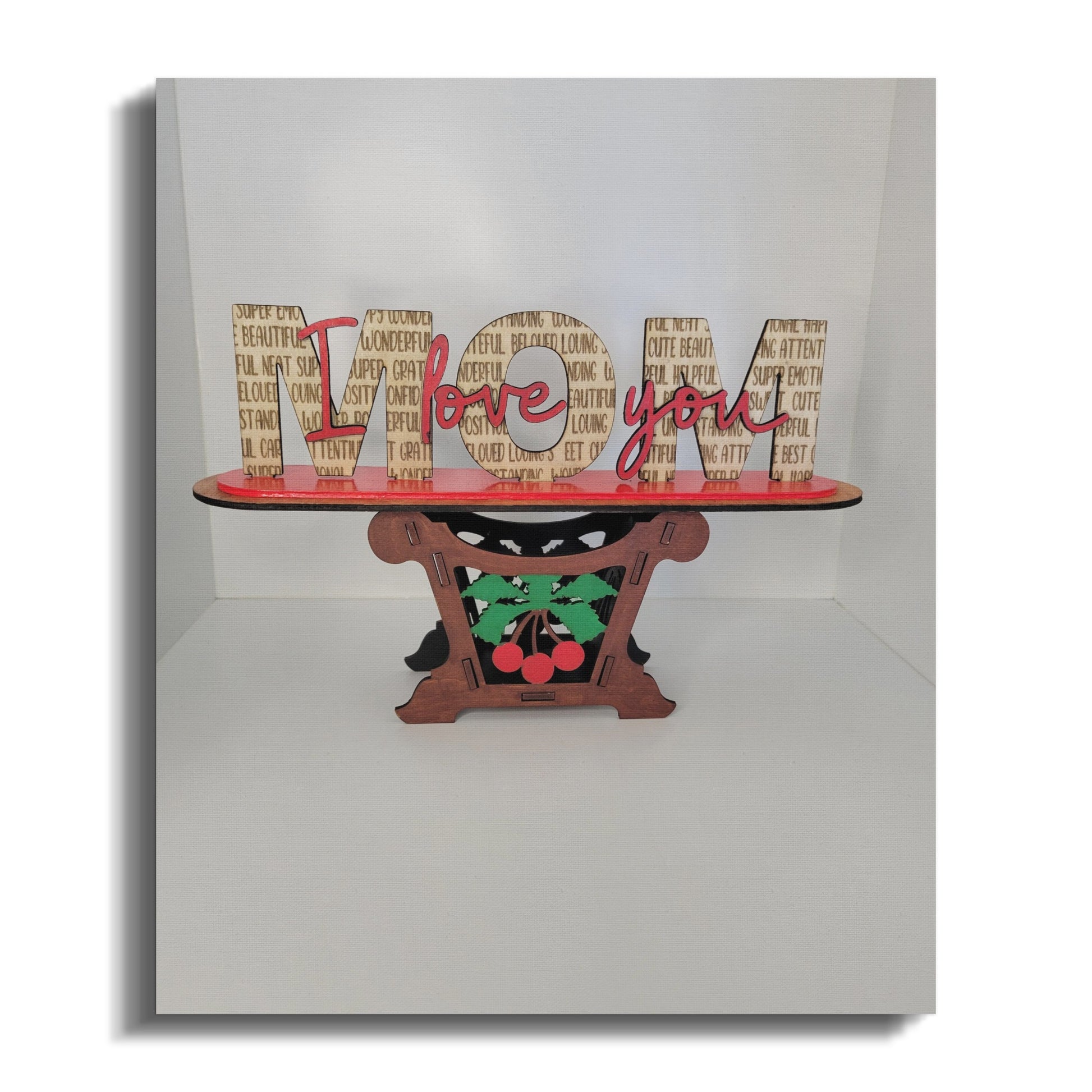 I Love You Standing Sign with Decorative Base