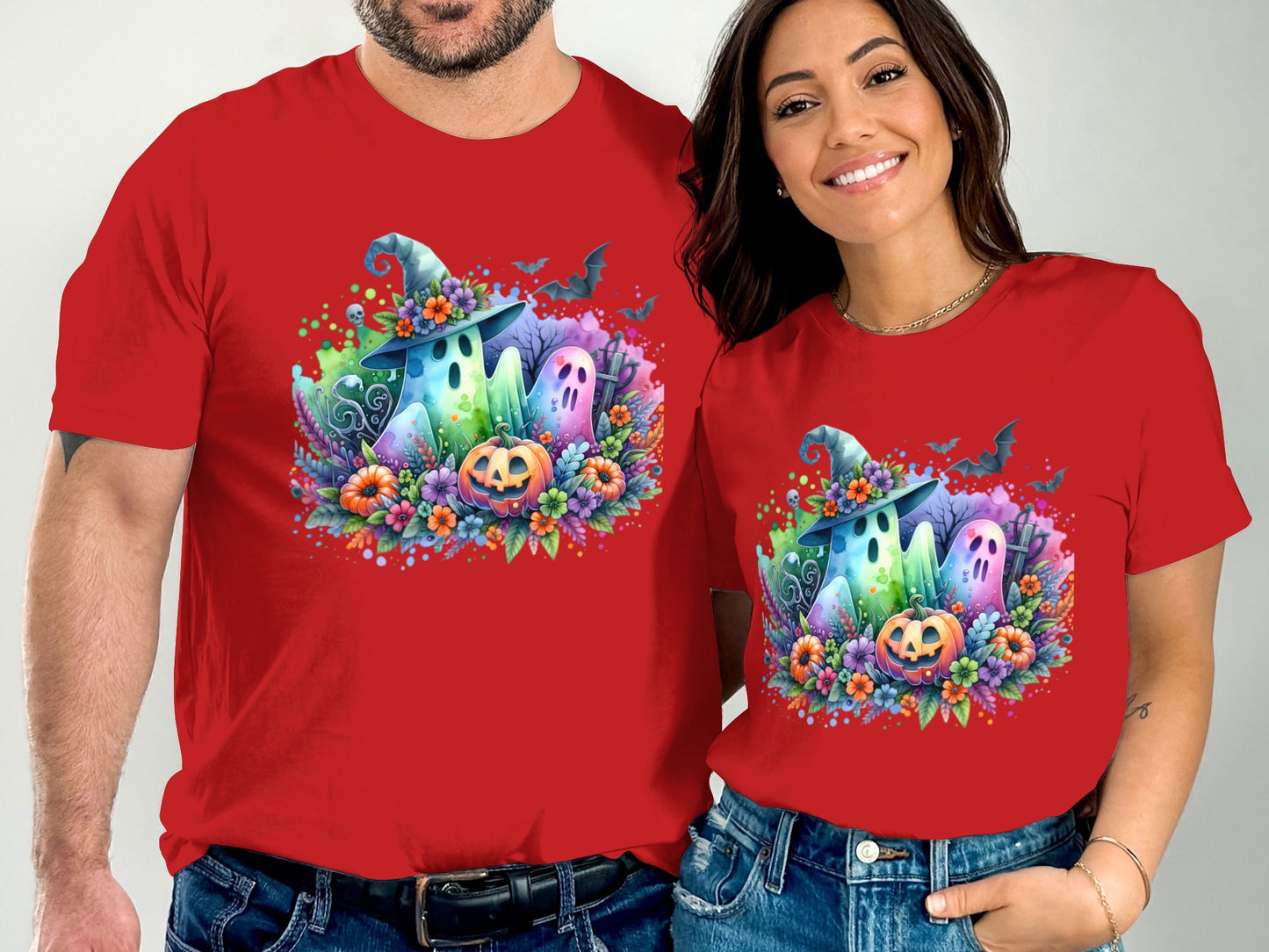 Halloween Haunted House Ghosts Flowers T-Shirt product