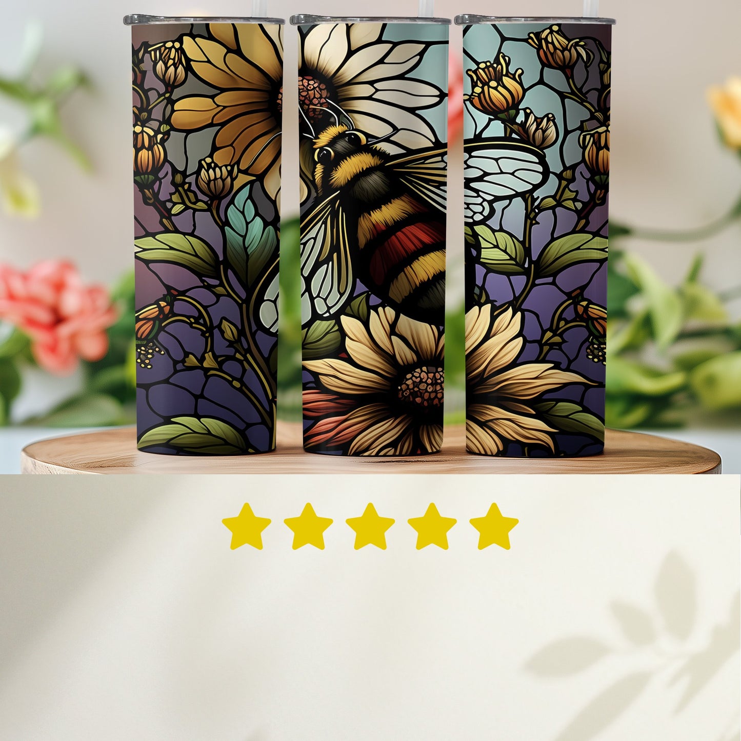 Floral Bee Art Themed Tumbler Product Type