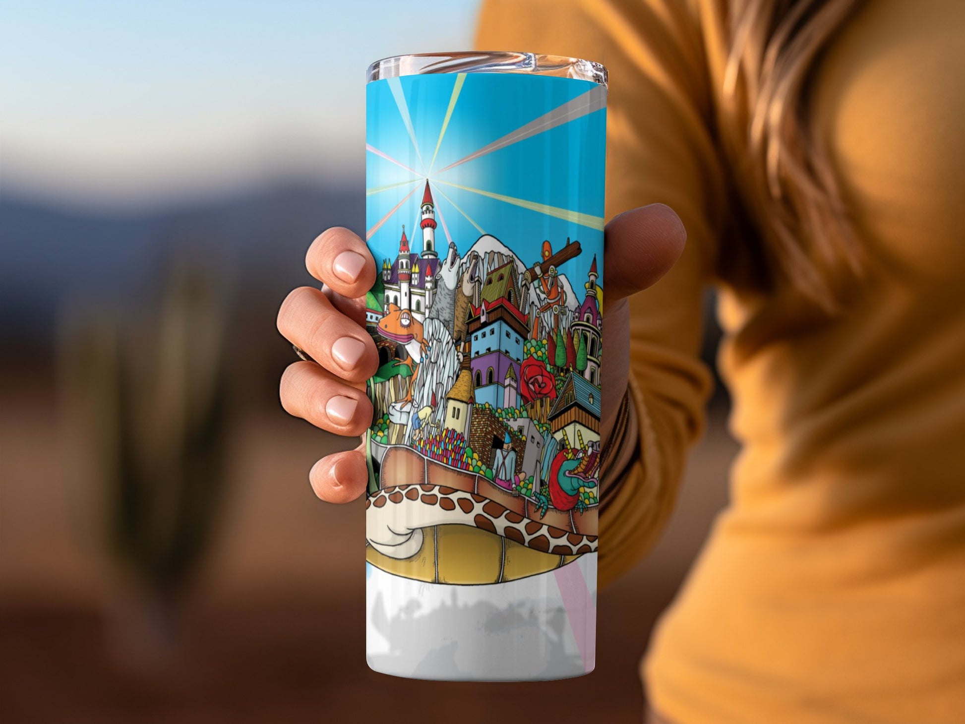Colorful Village Artwork Insulated Travel Tumbler product