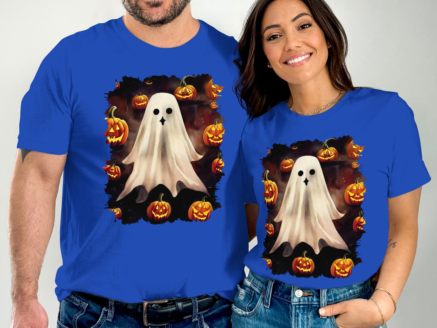 Ghost and Pumpkins Halloween Themed Graphic T-Shirt product
