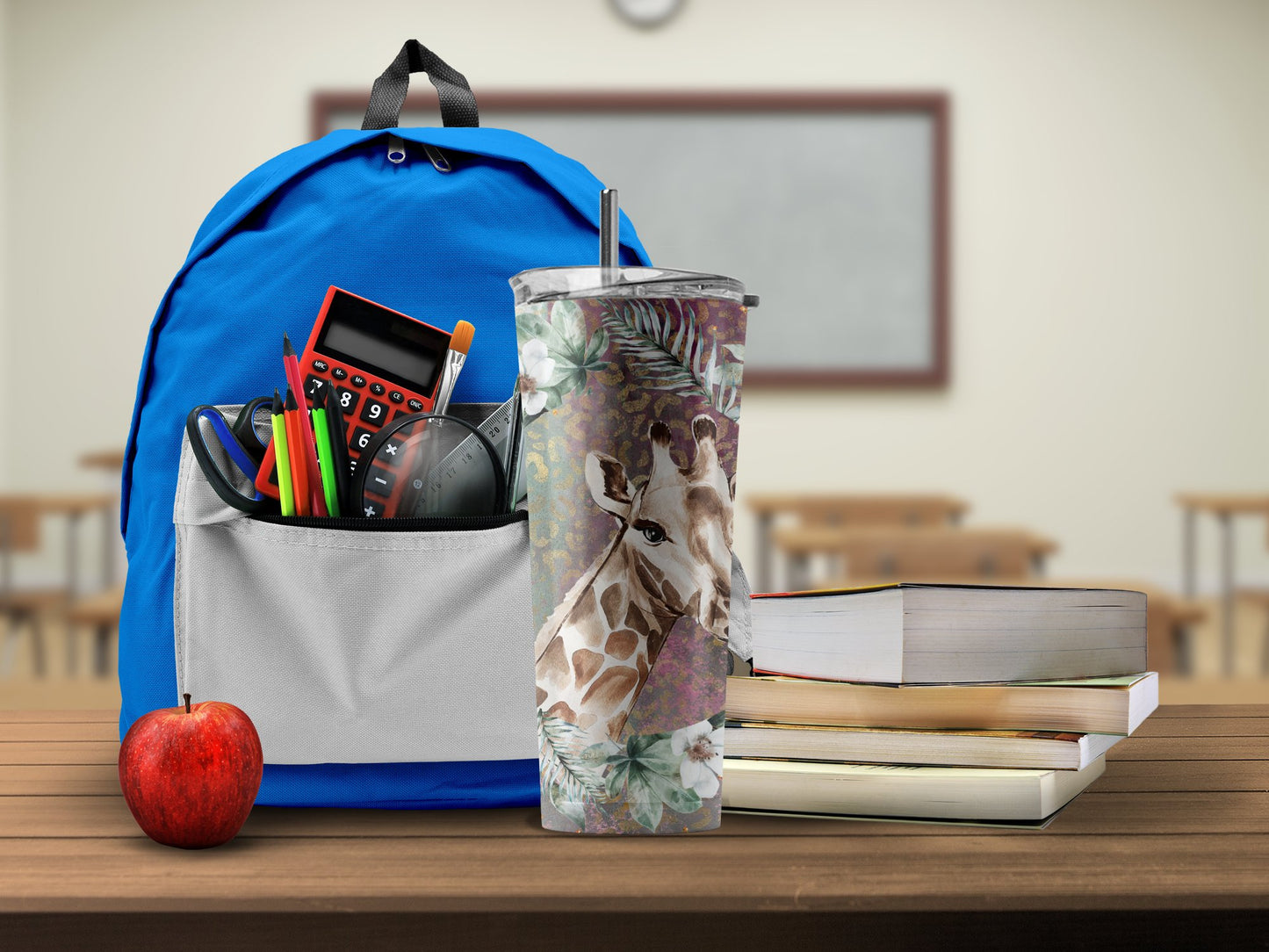 School supplies with giraffe tumbler product