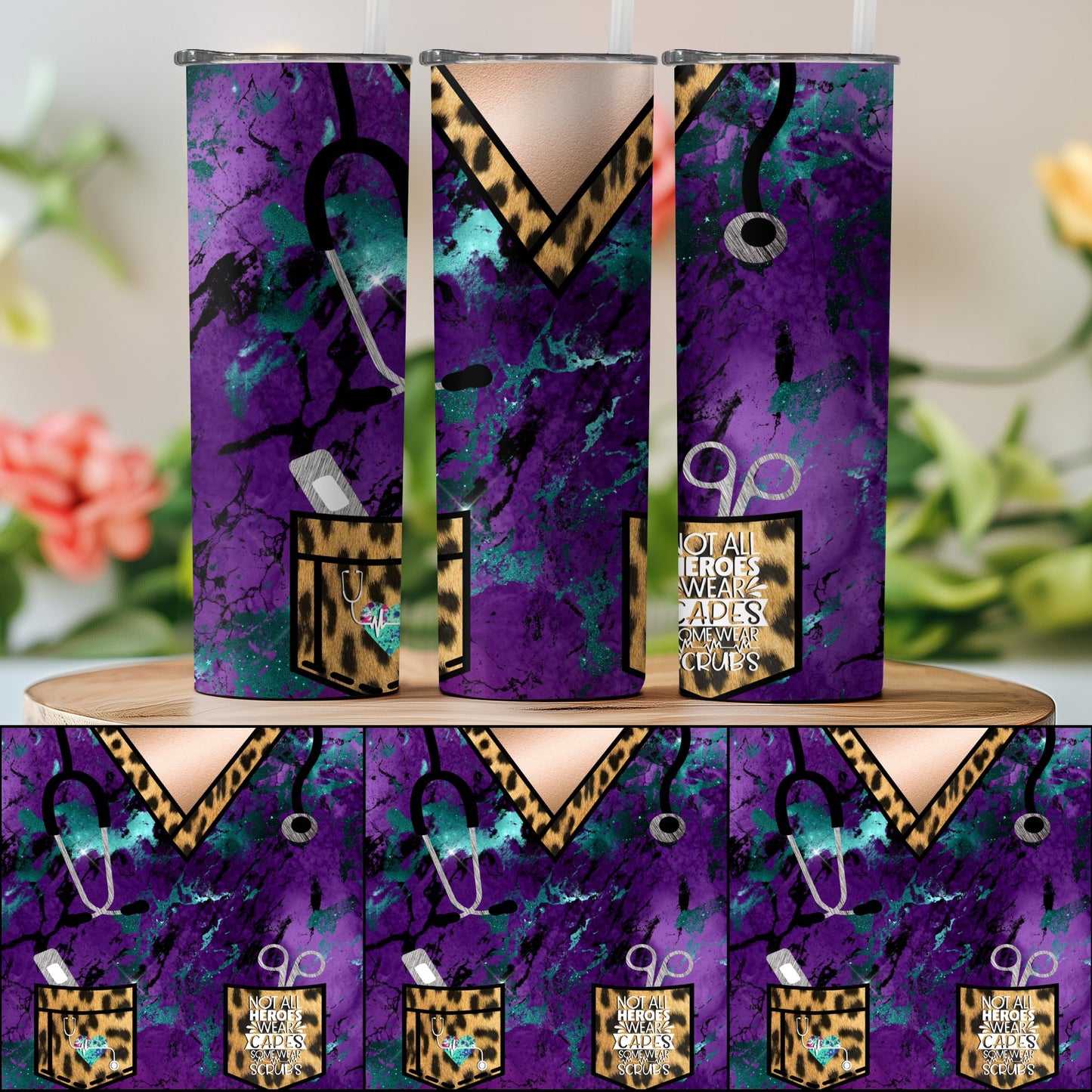Colorful Nurse Themed Custom Designed Tumbler product