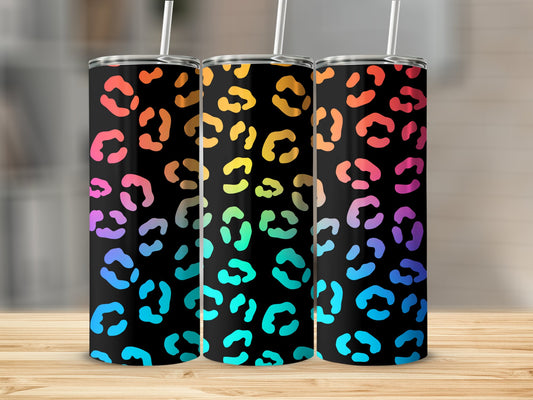 Rainbow Leopard Print Tumbler Stainless Steel Product