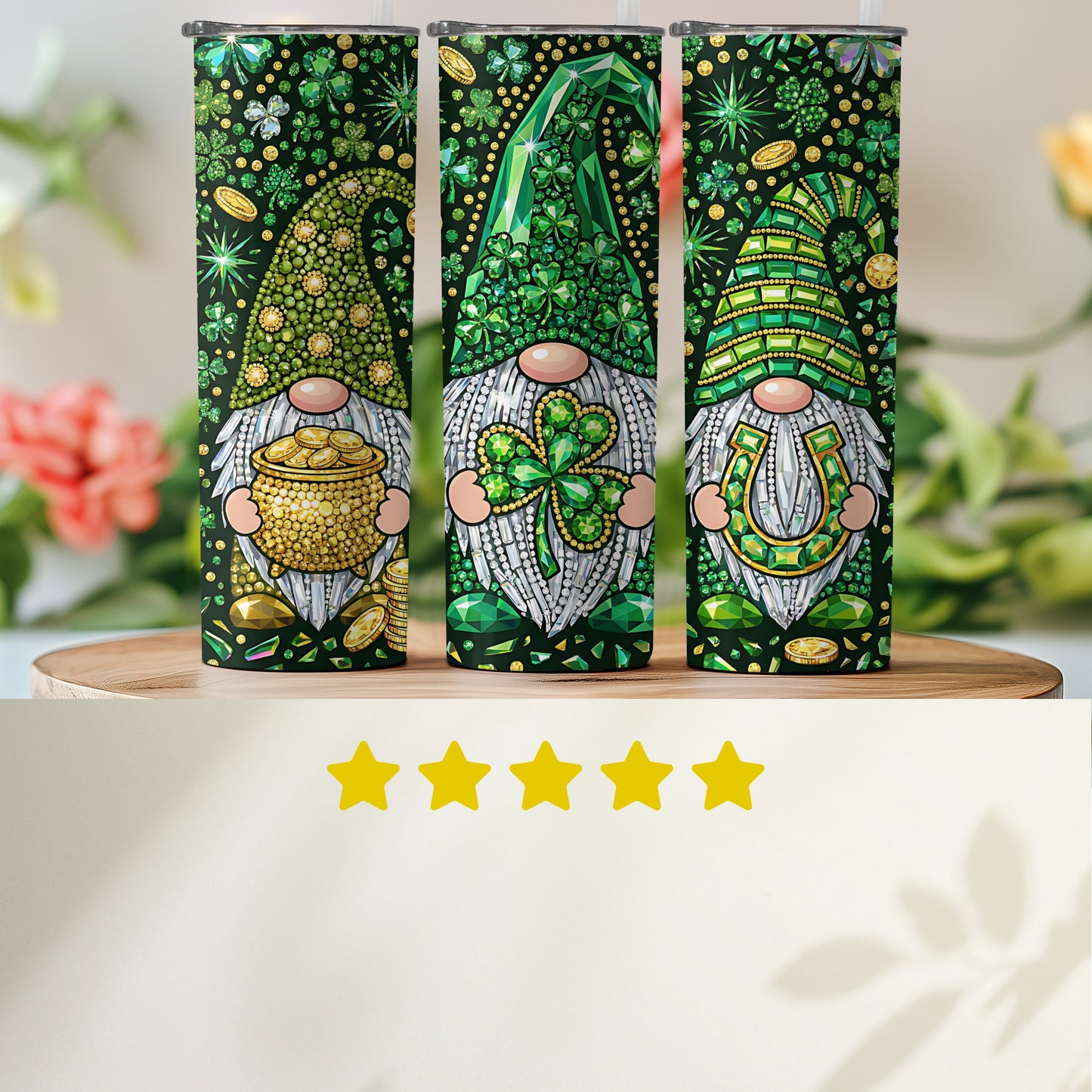 St. Patrick's Day Gnome Themed Tumbler Set