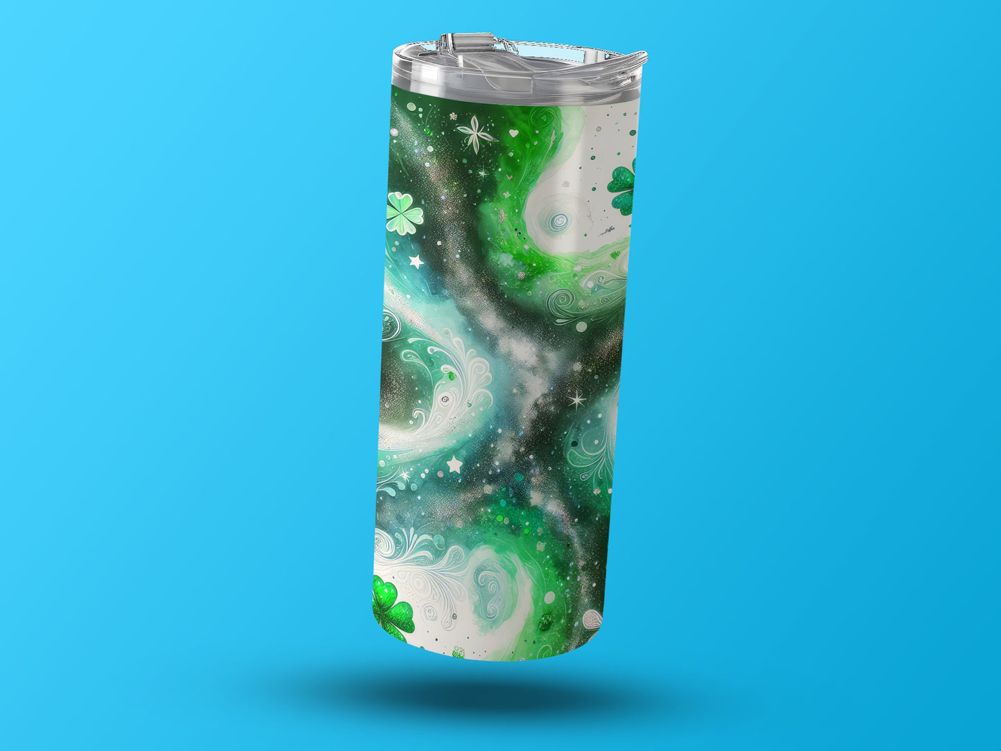 Shamrock Galaxy Patterned Insulated Beverage Tumbler