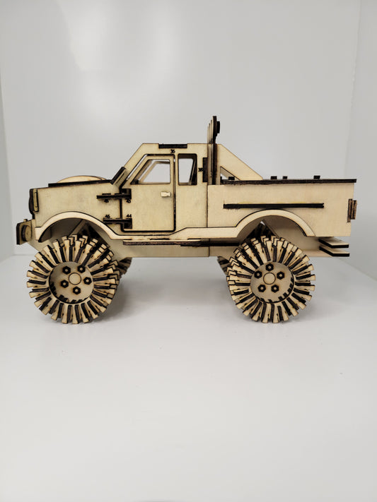 Artistic Wooden Off-Road Vehicle Model for Collectors