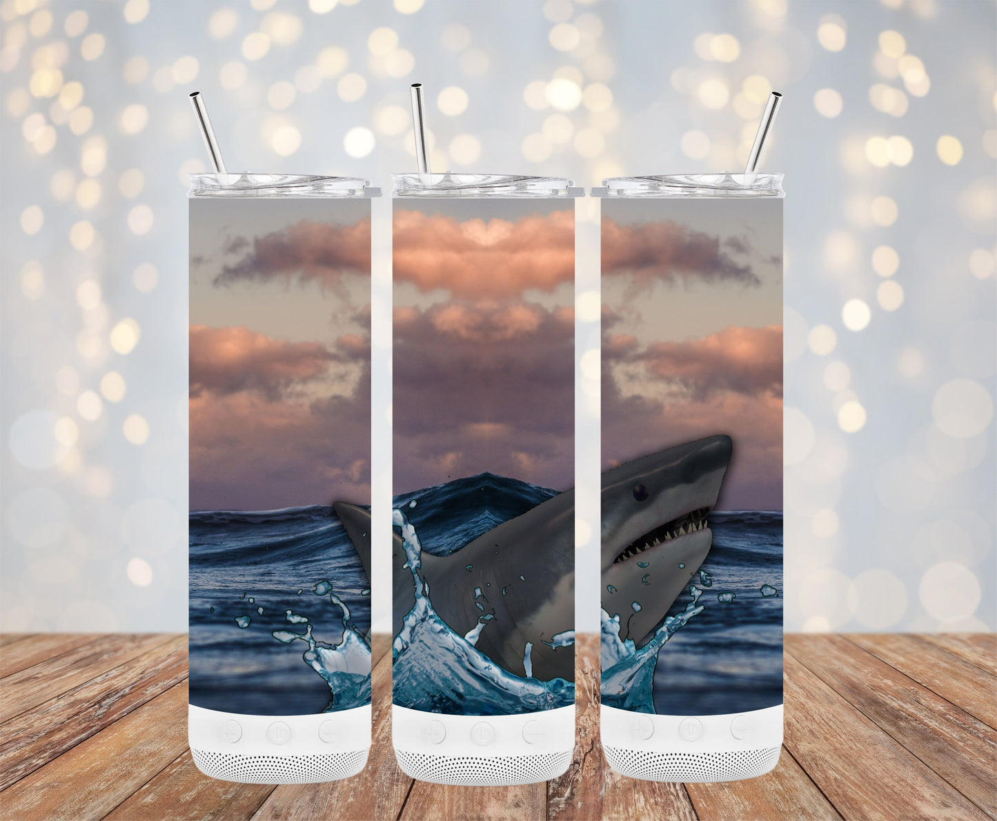 Shark Ocean Themed Tumbler with Straw product