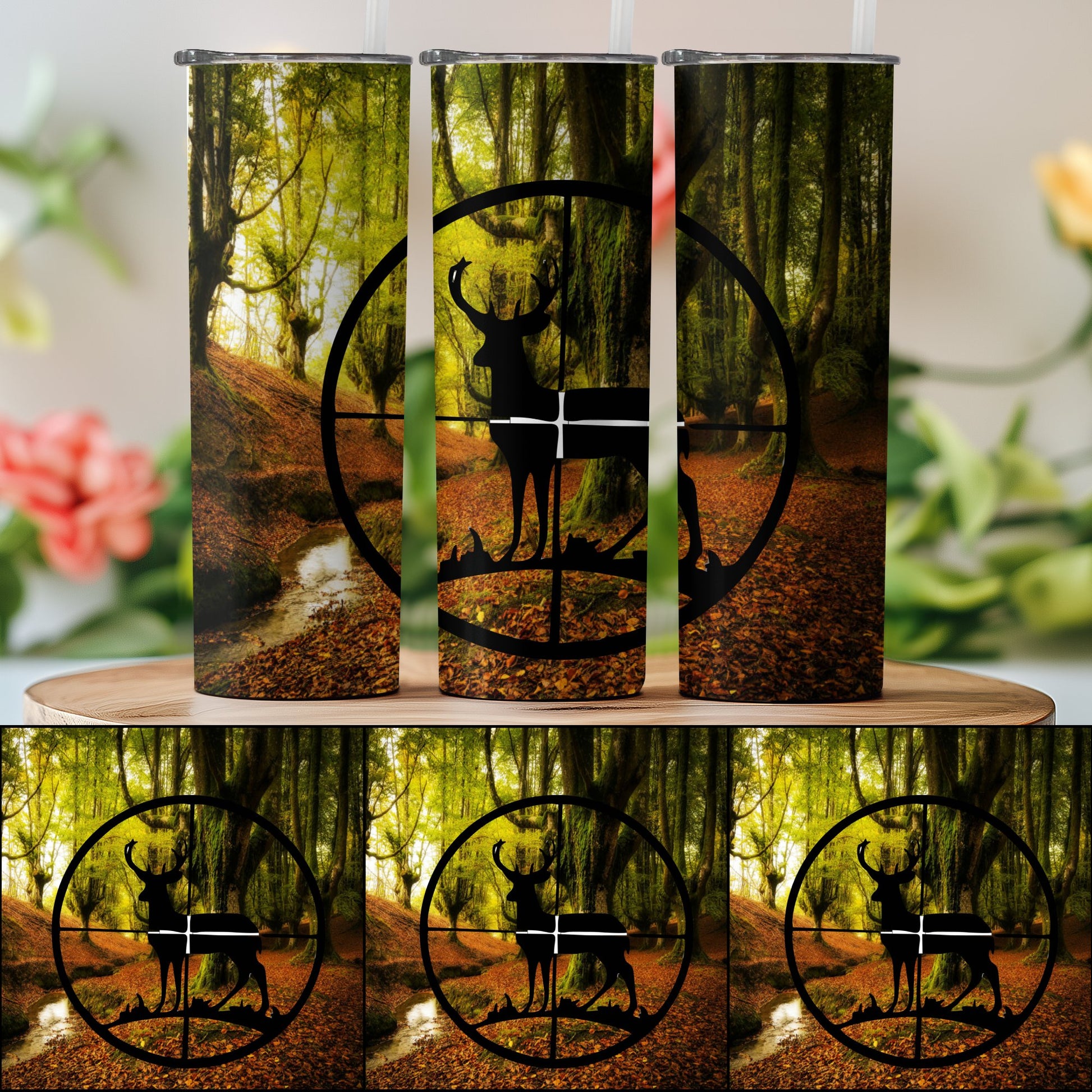 Enchanting Forest Scene With Deer Tumbler Product