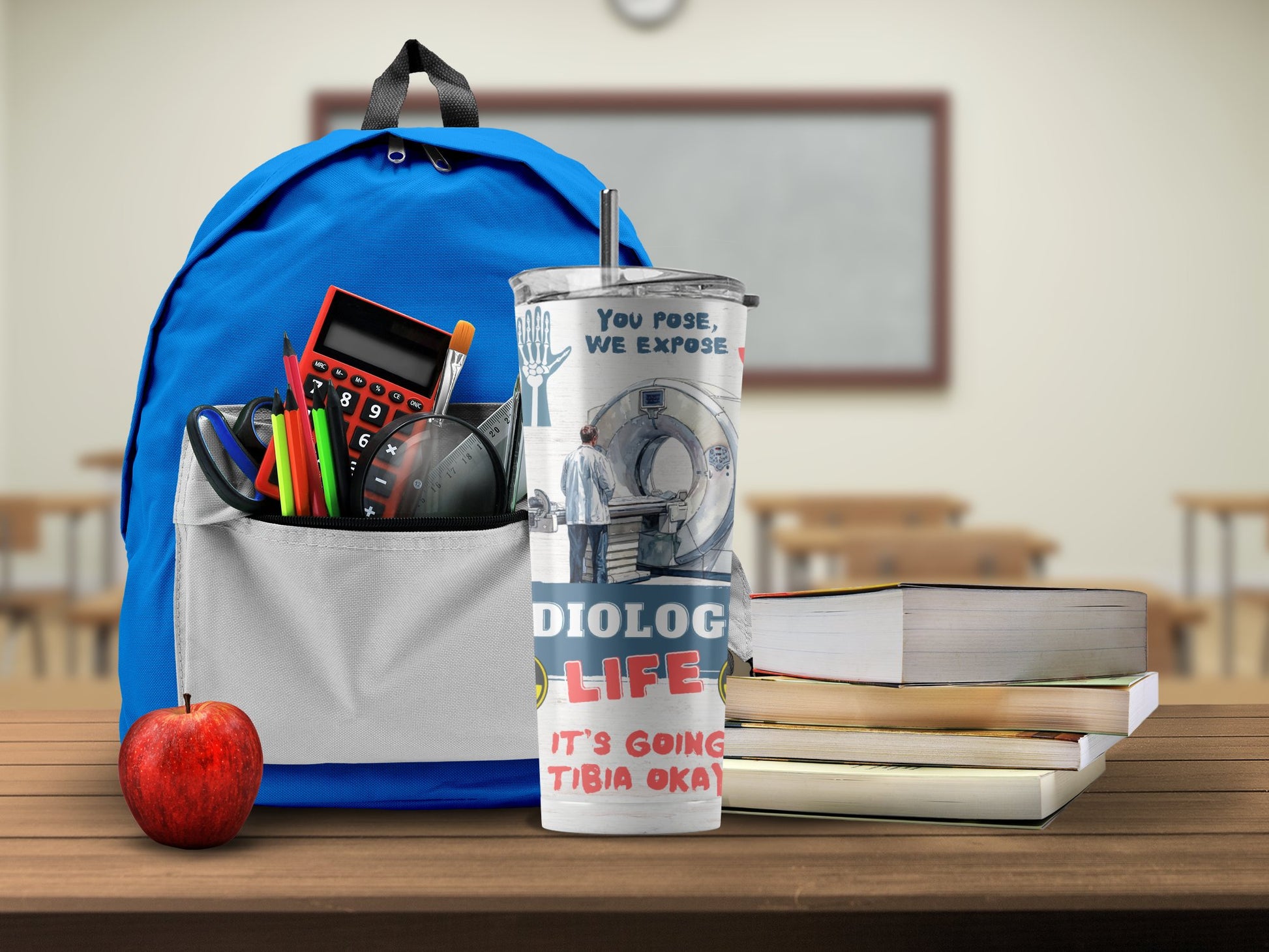School Supplies Backpack and Tumbler Set product