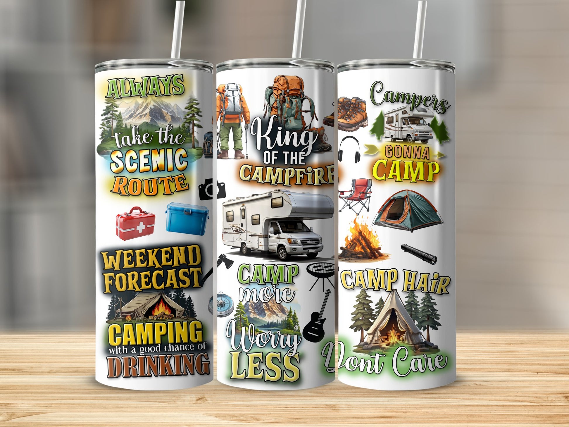 Always Take the Scenic Route Camper Tumblers product type