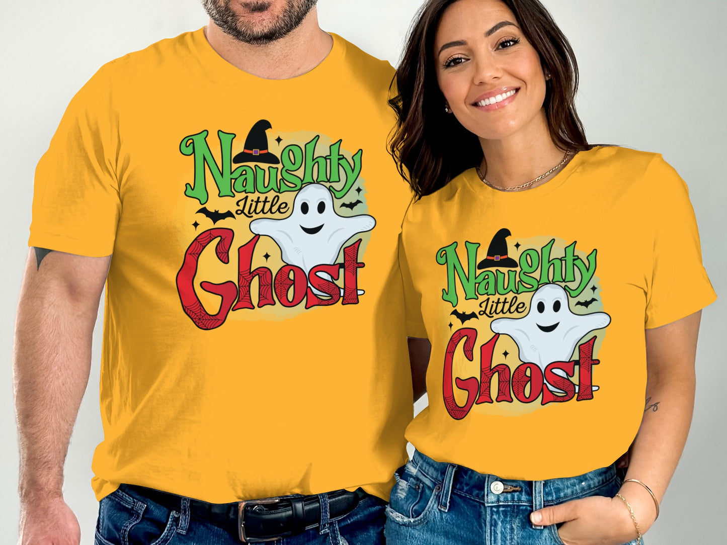 Naughty Little Ghost Halloween Couple T-Shirts product type