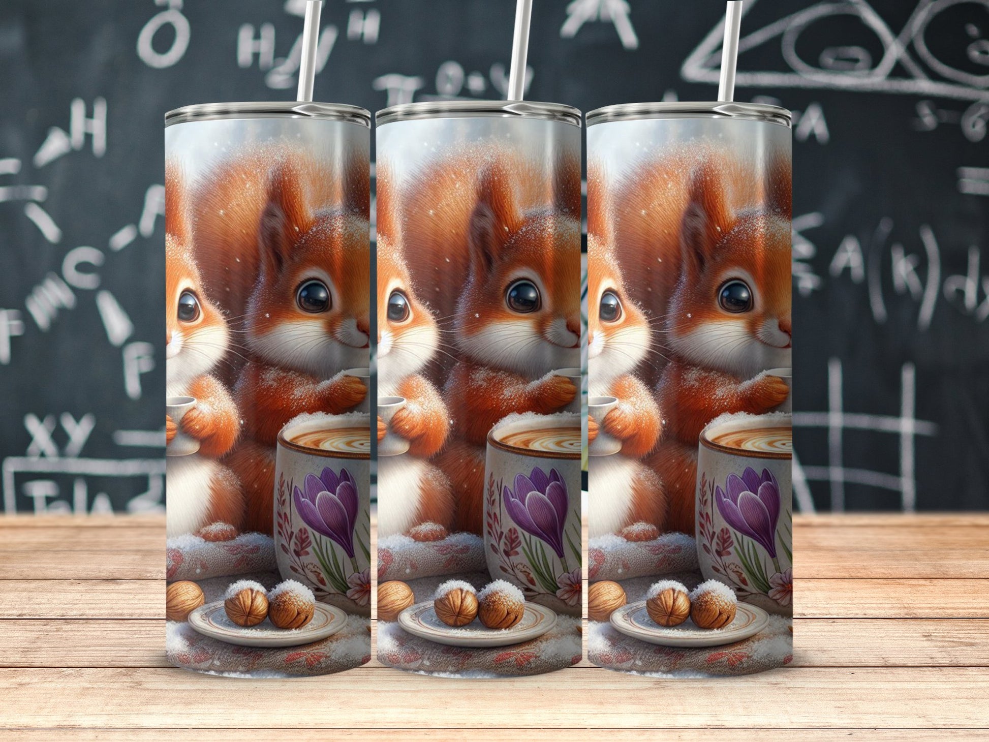 Adorable Squirrel and Coffee Artwork Tumbler product type