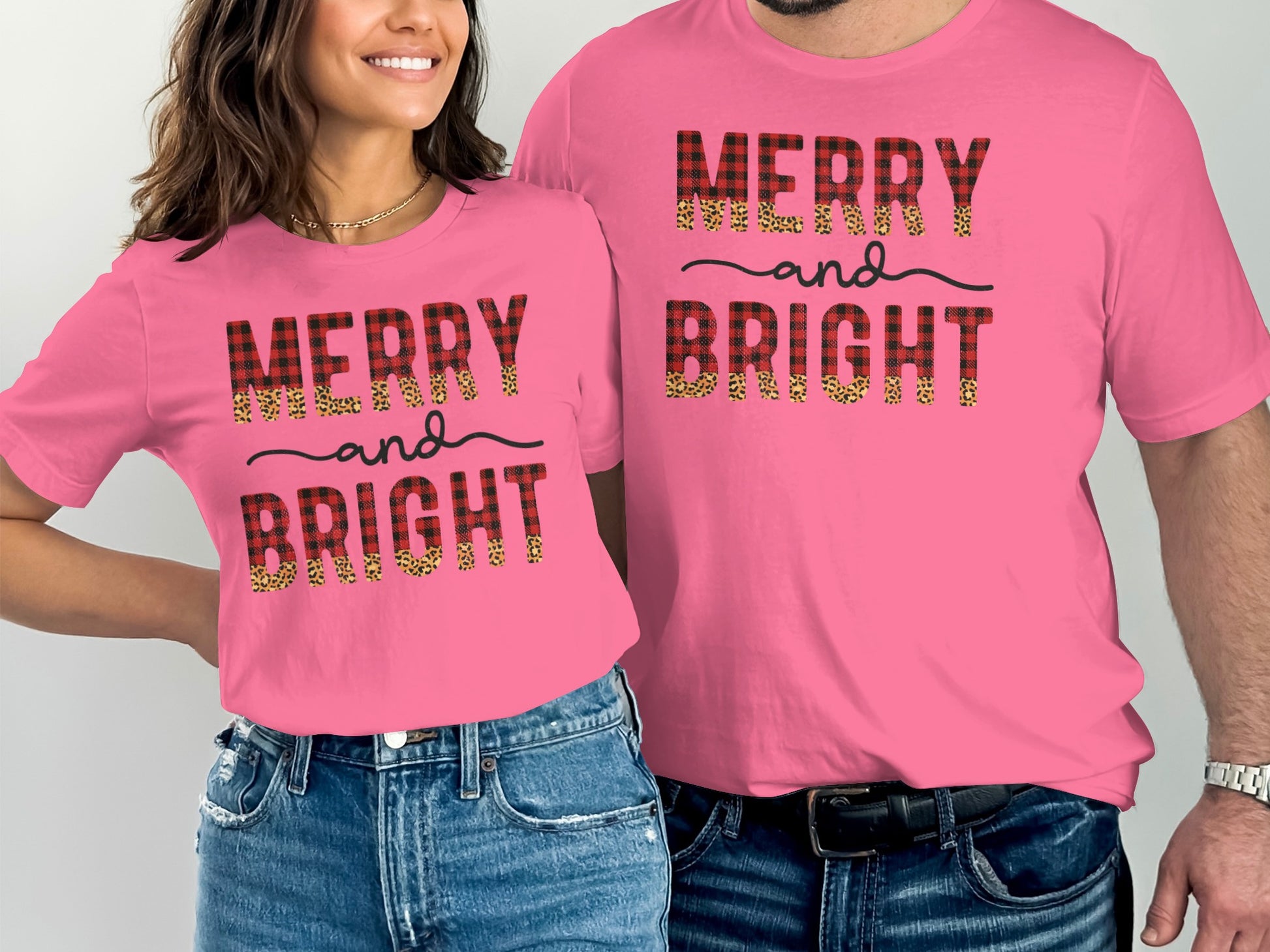 Matching Merry and Bright Graphic T-Shirt Holiday