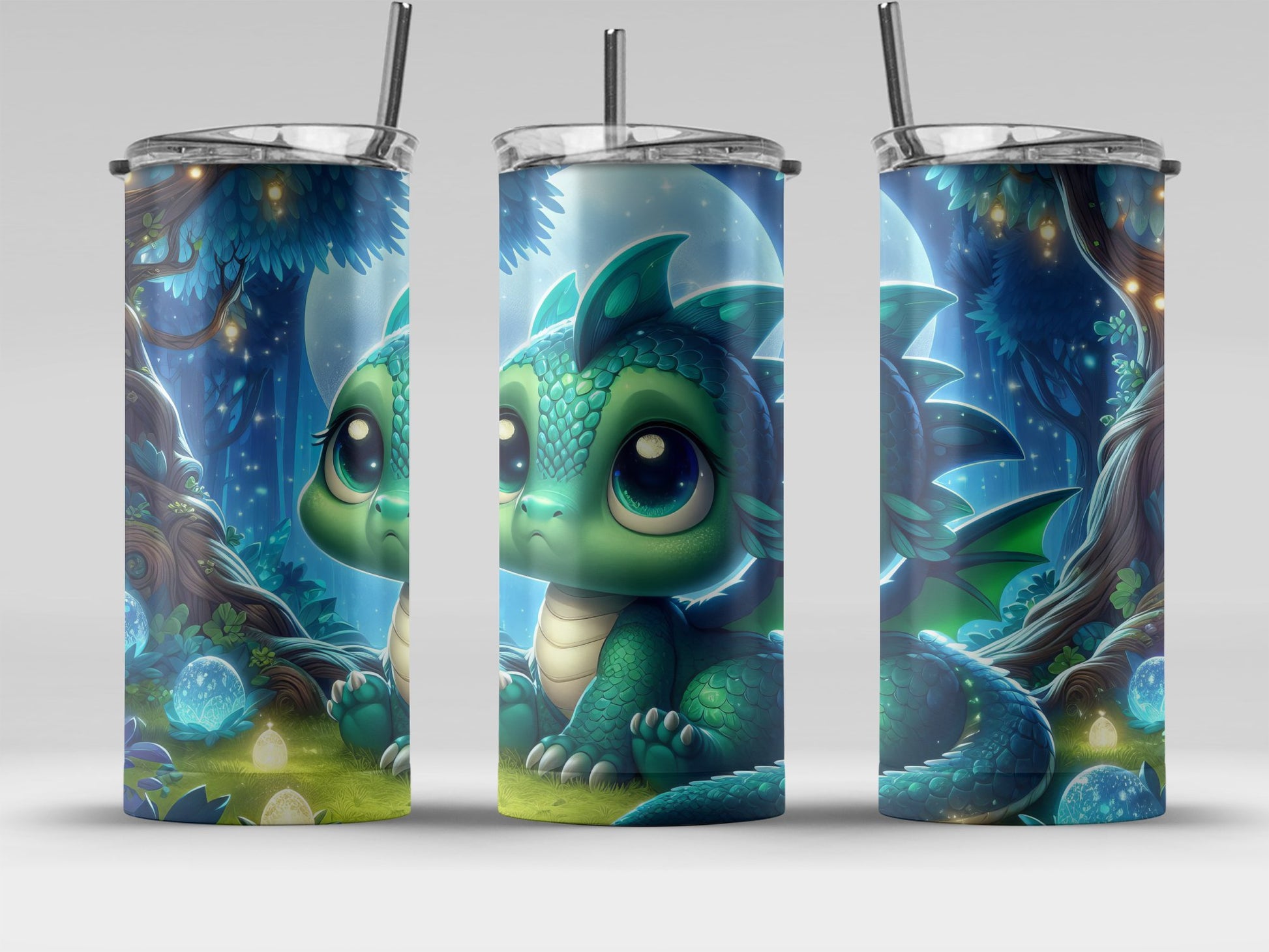 Cute Baby Dragon In Enchanted Forest Tumbler product