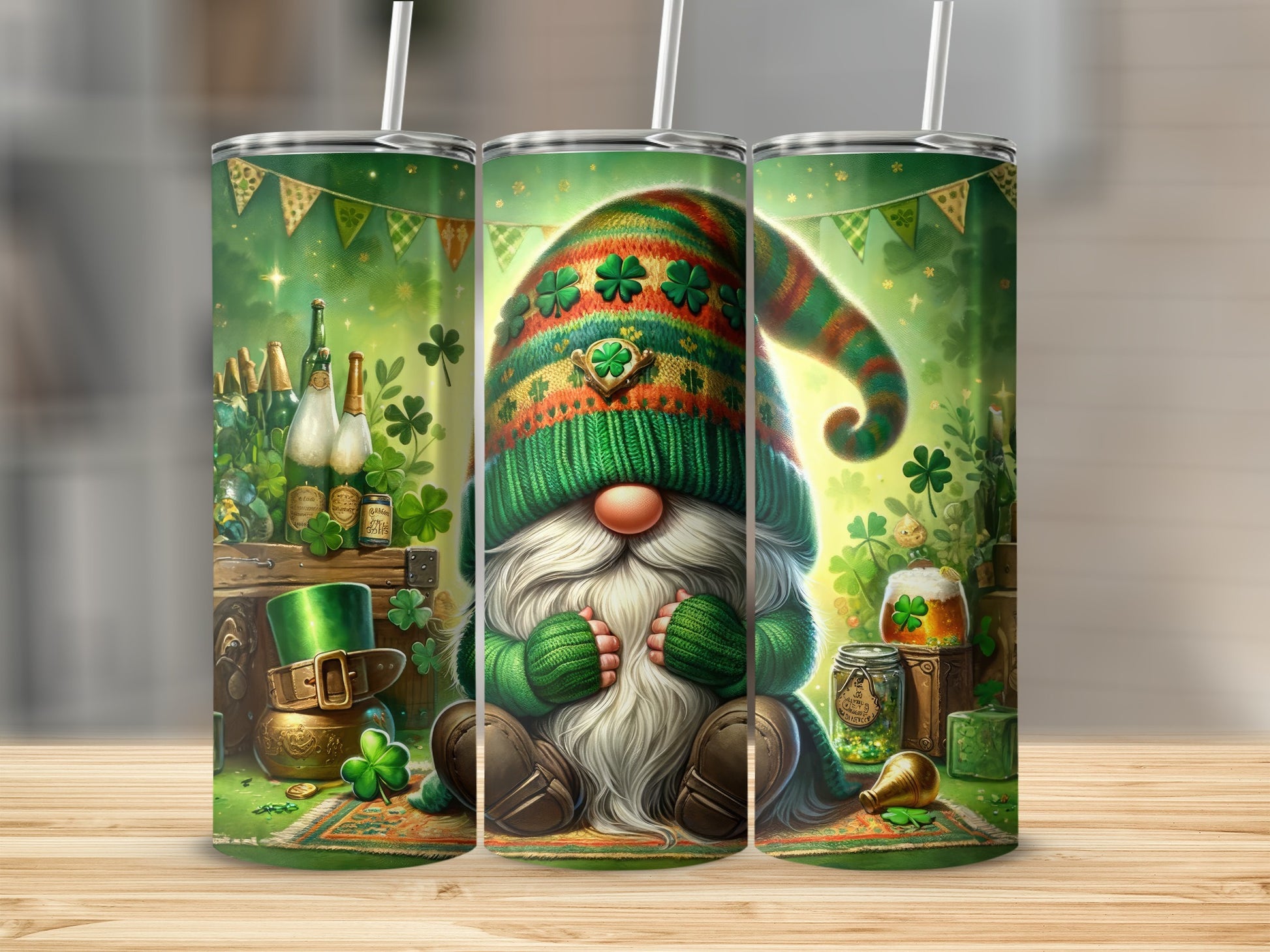 St. Patrick's Day Gnome Themed Insulated Tumbler