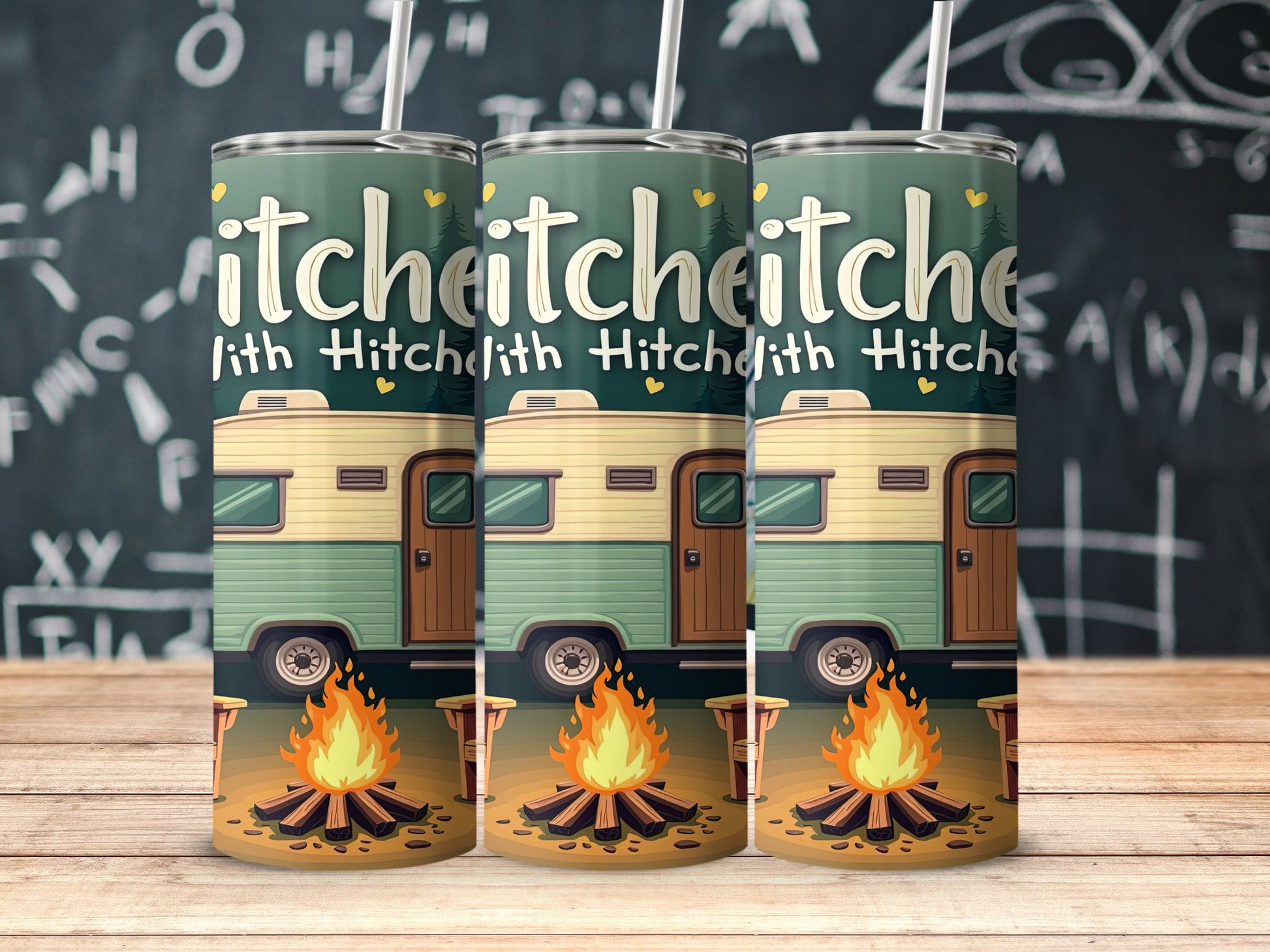 Hitched With Hitch Campfire Themed Tumbler product type