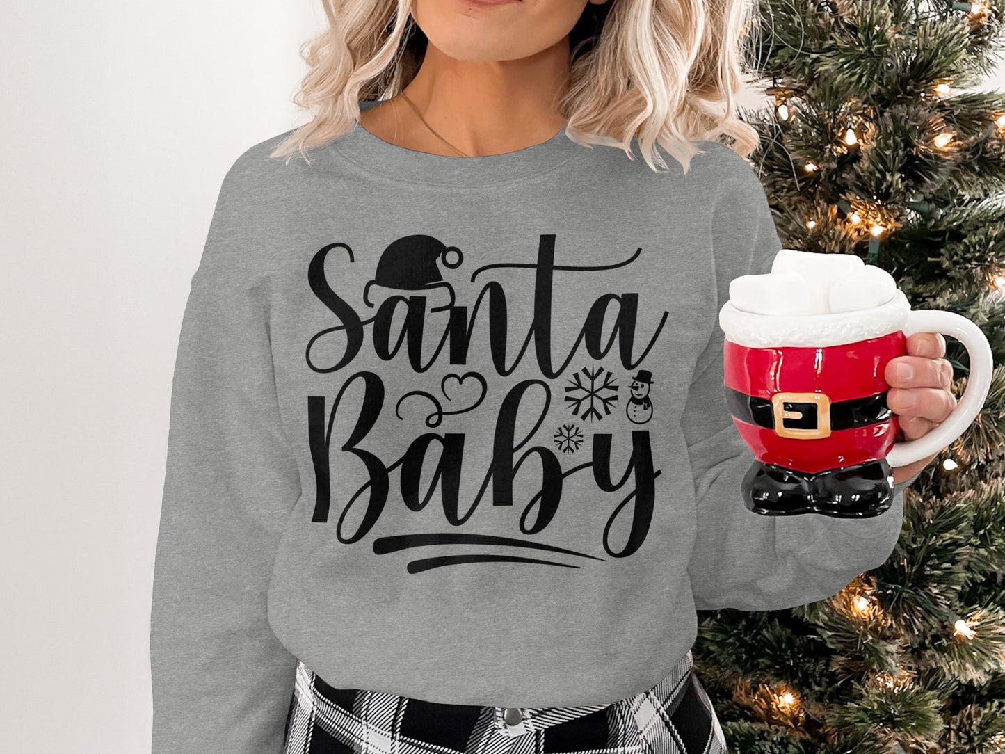 Santa Baby Graphic Sweater for Festive Flair