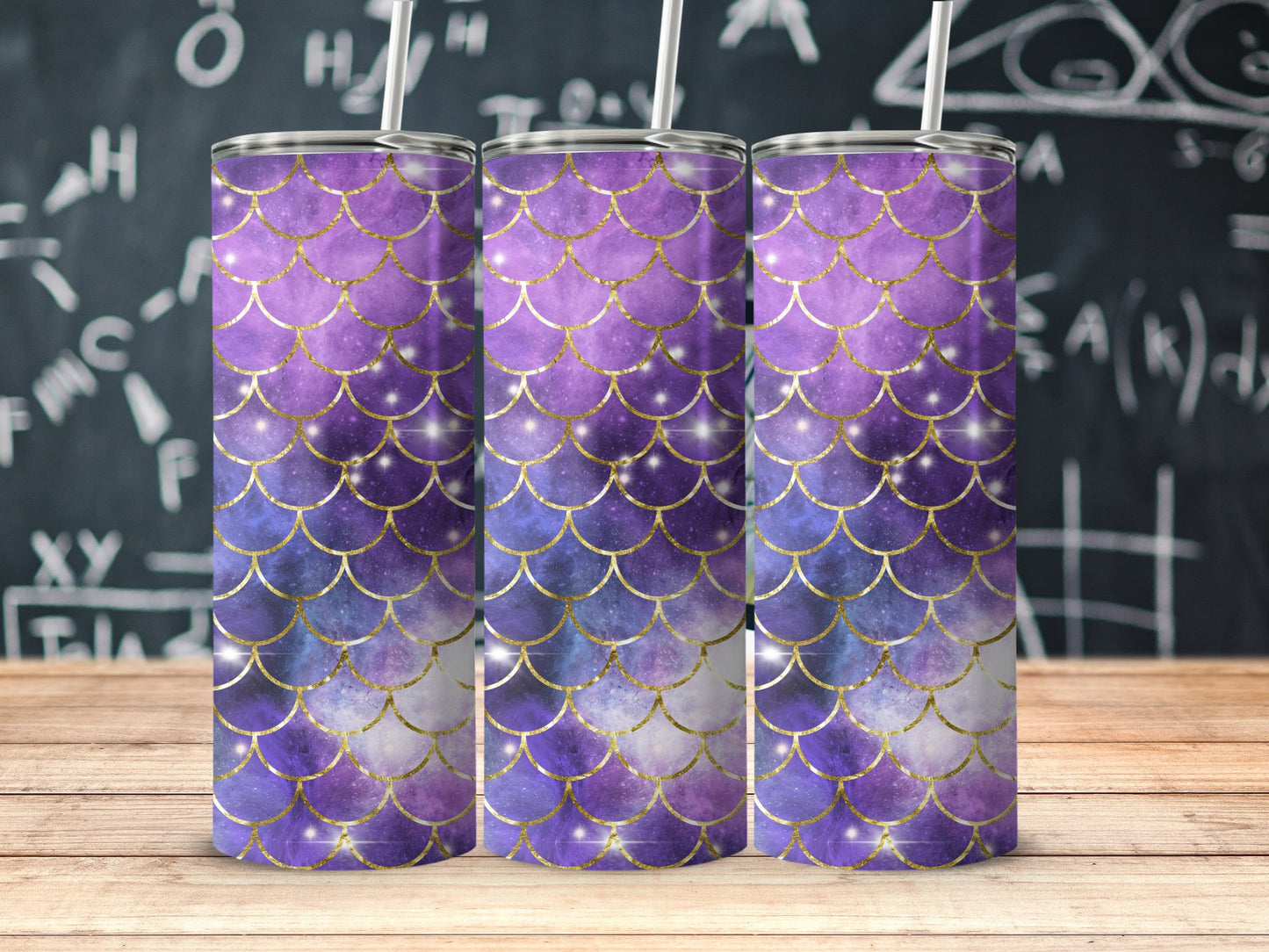Purple and Gold Scales Patterned Tumbler product type