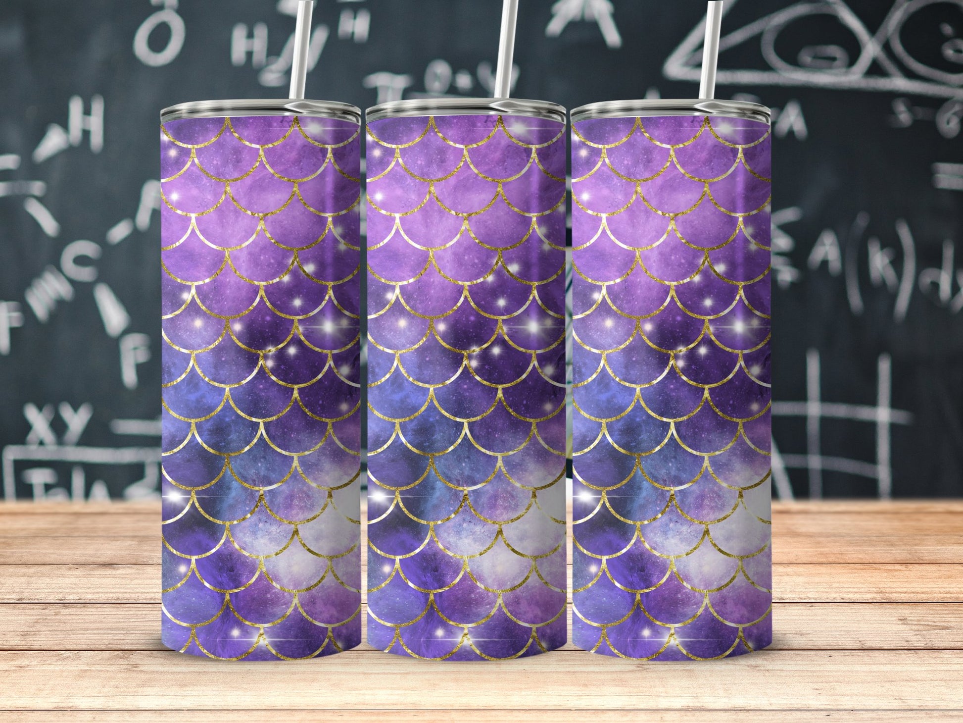Purple and Gold Scales Patterned Tumbler product type