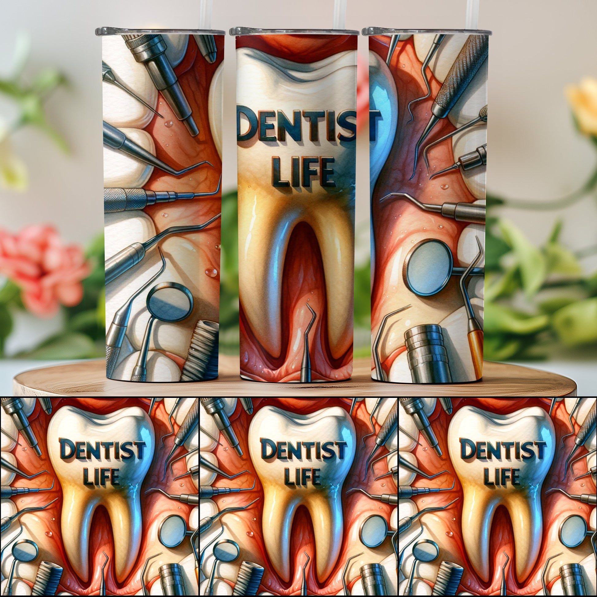 Dentist Life Tooth Art Tumbler Design Product Type Tumbler