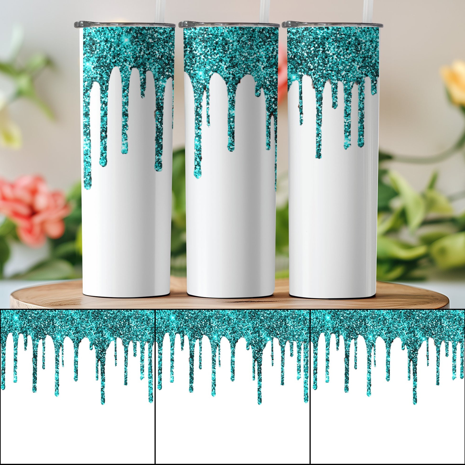 Glitter Drip Design Insulated Tumbler product