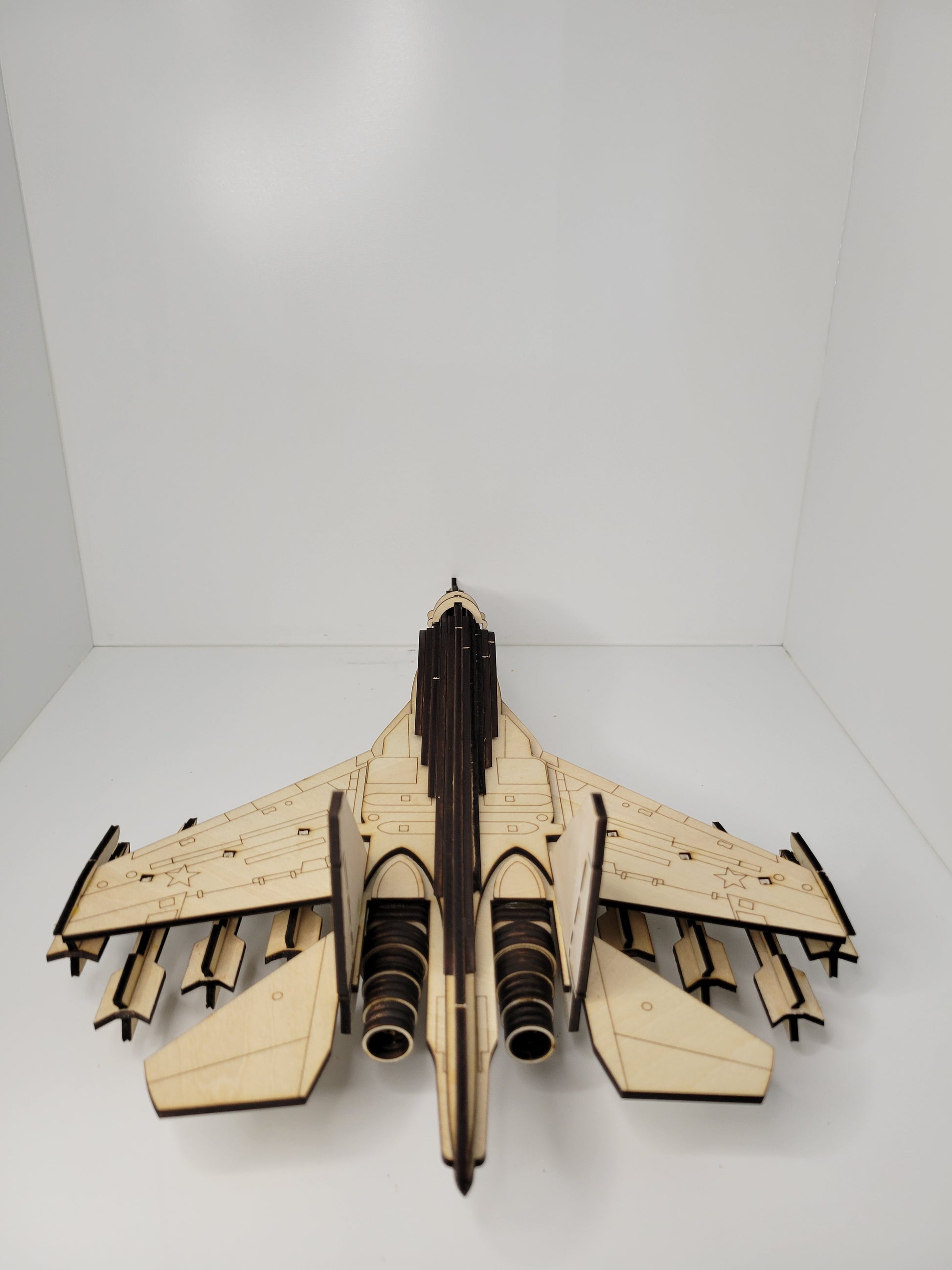 Detailed Wooden Model Jet Plane Kit for Assembly