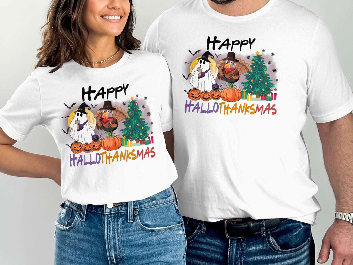 Happy Hallothanksmas Graphic Unisex T-Shirt