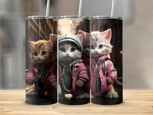 Cute Cats in Hoodies Design Tumbler product