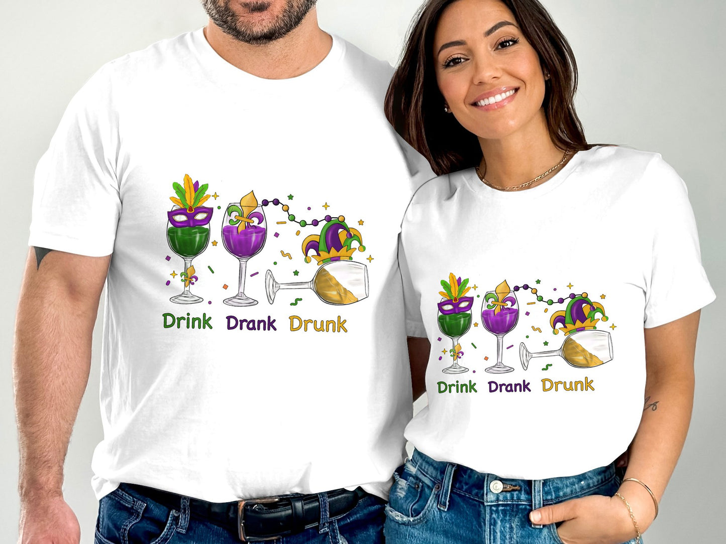 Drink Drank Drunk Mardi Gras T-shirt
