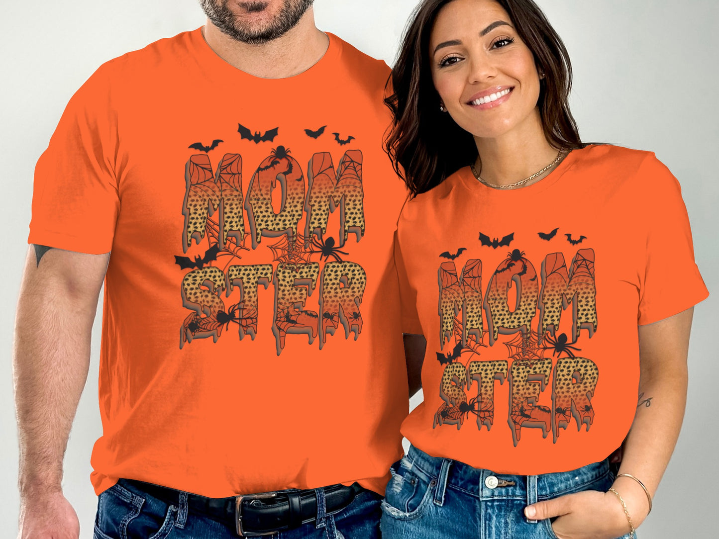 Momster Halloween Design Funny Orange Unisex T-Shirt Product