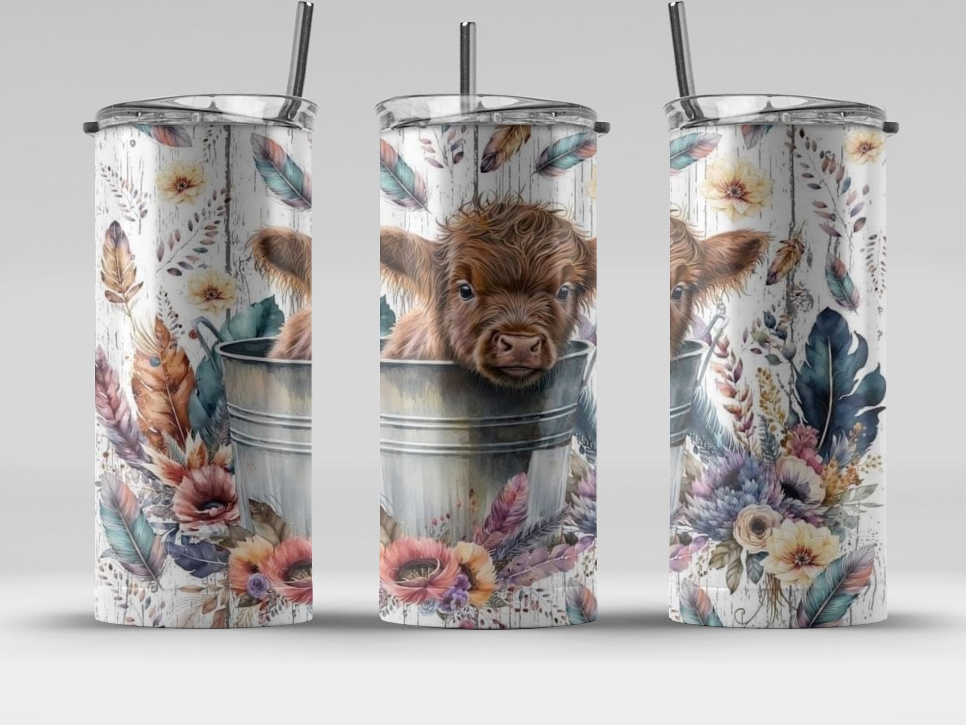 Adorable Calf in a Bucket Floral-themed Tumbler product