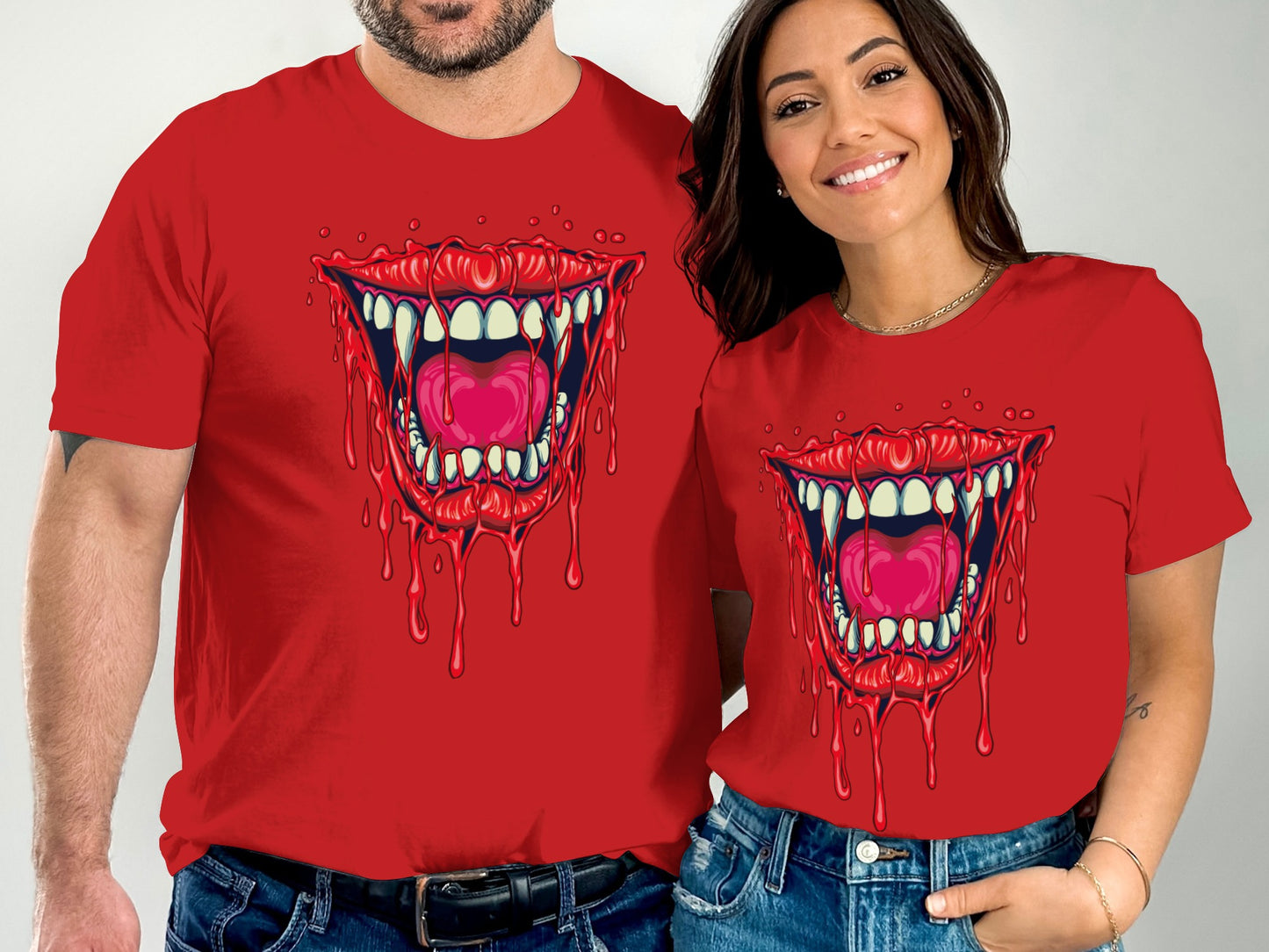 Dripping Fanged Mouth Graphic Design T-shirt product type