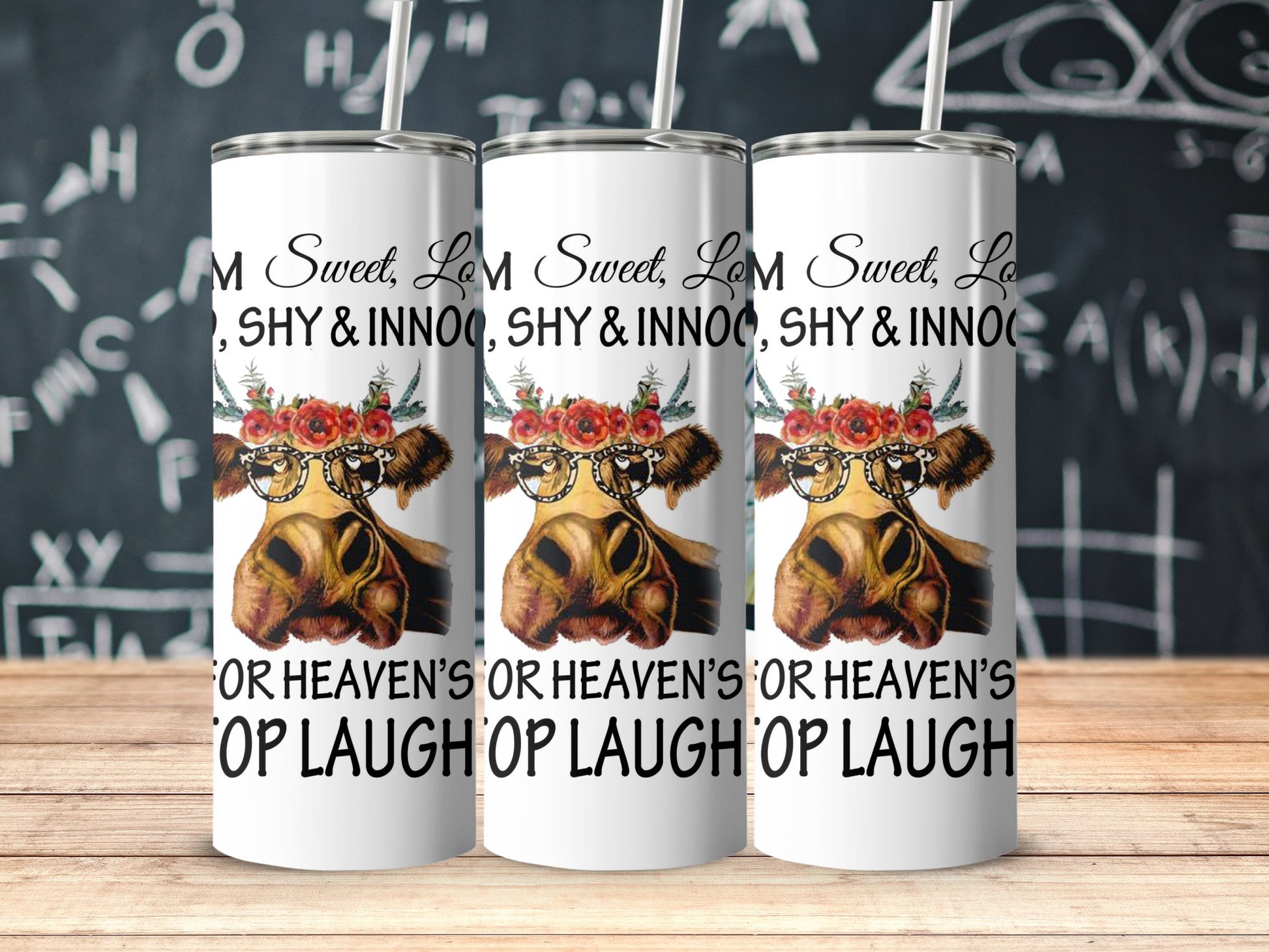 Sweet Innocent Funny Cow Tumbler for Heaven's Sake product type