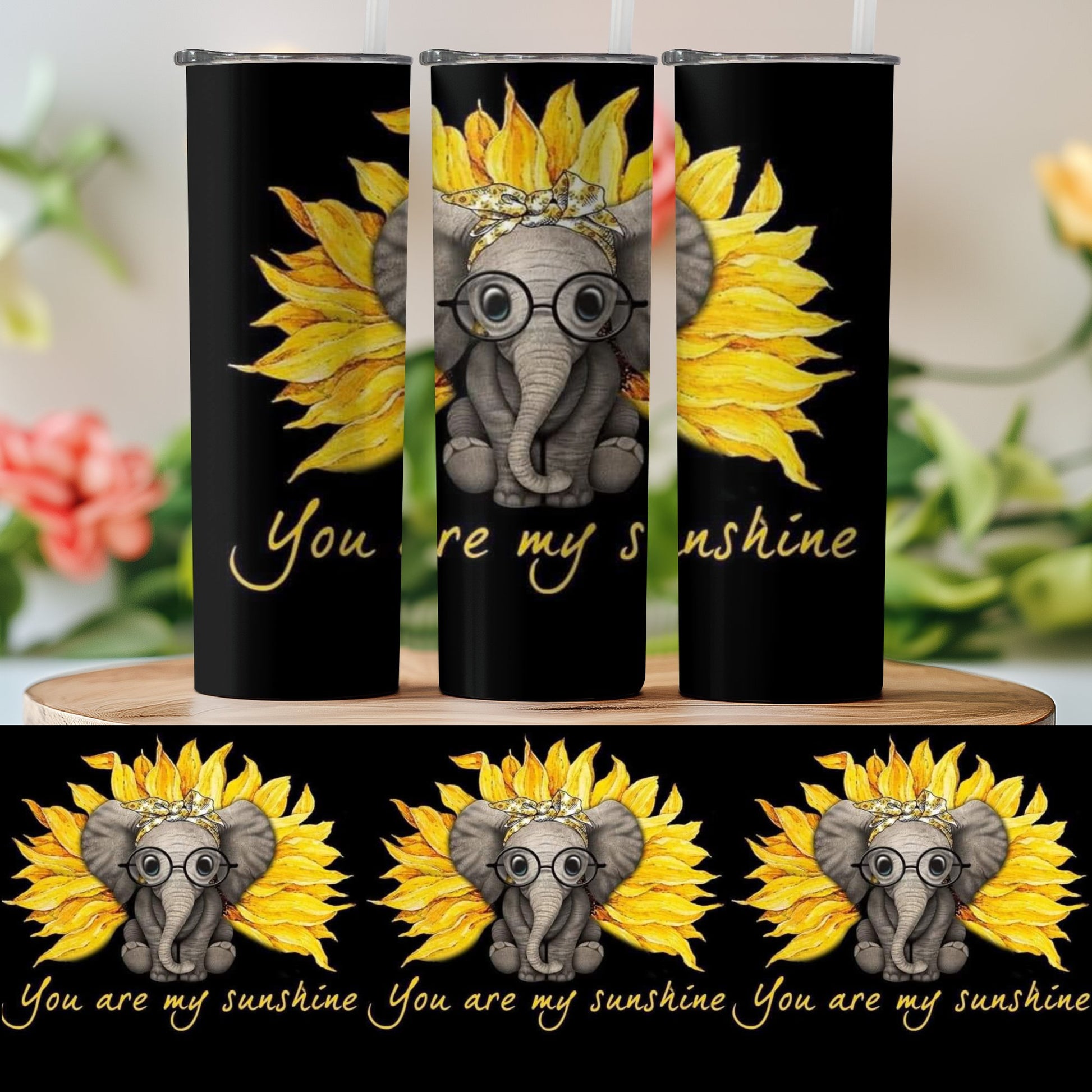 Cute Elephant with Sunflower You are My Sunshine product type