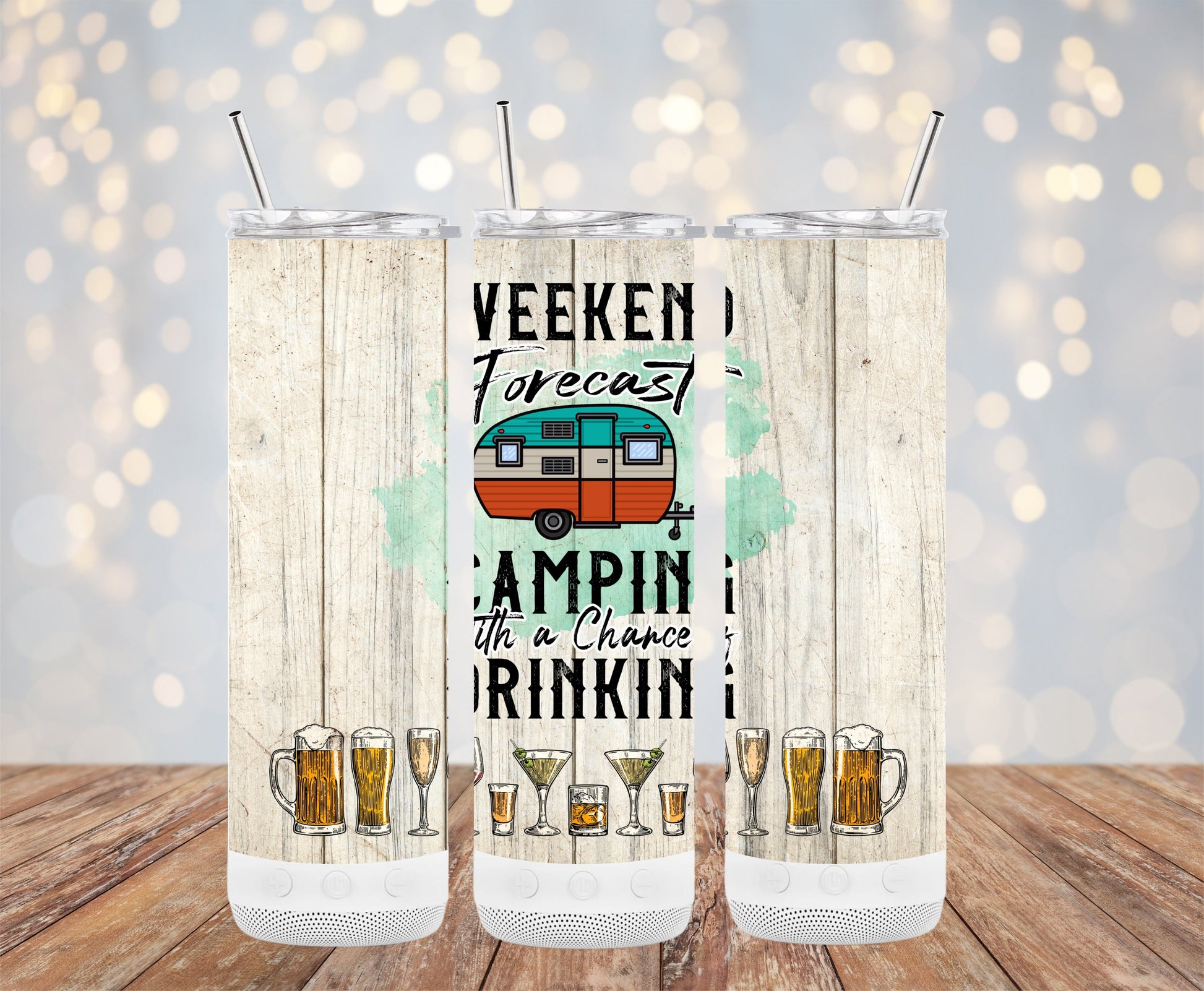Weekend Forecast Camping Drinking Skinny Tumbler product type