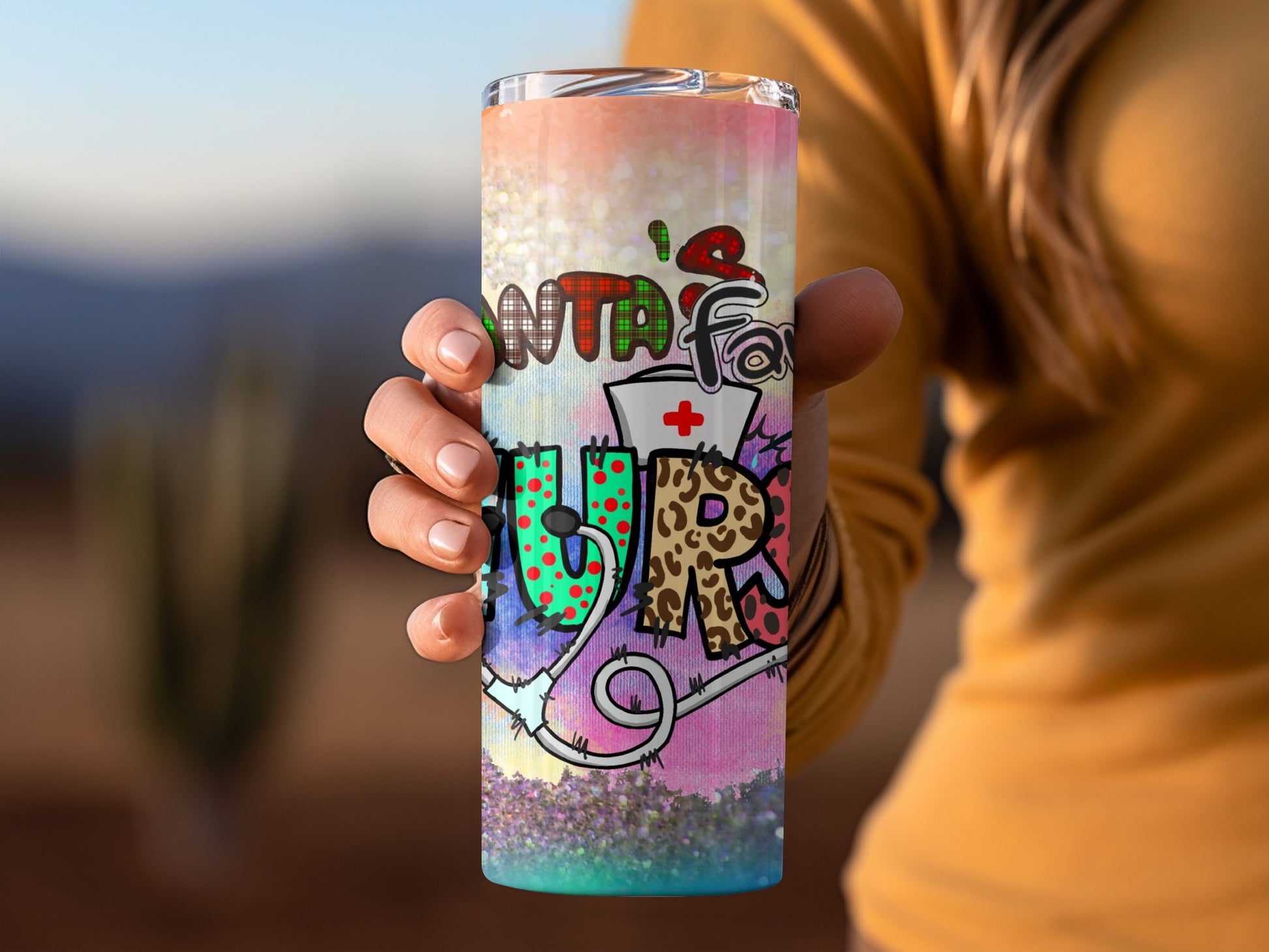 Santa's Favorite Nurse Colorful Tumbler product