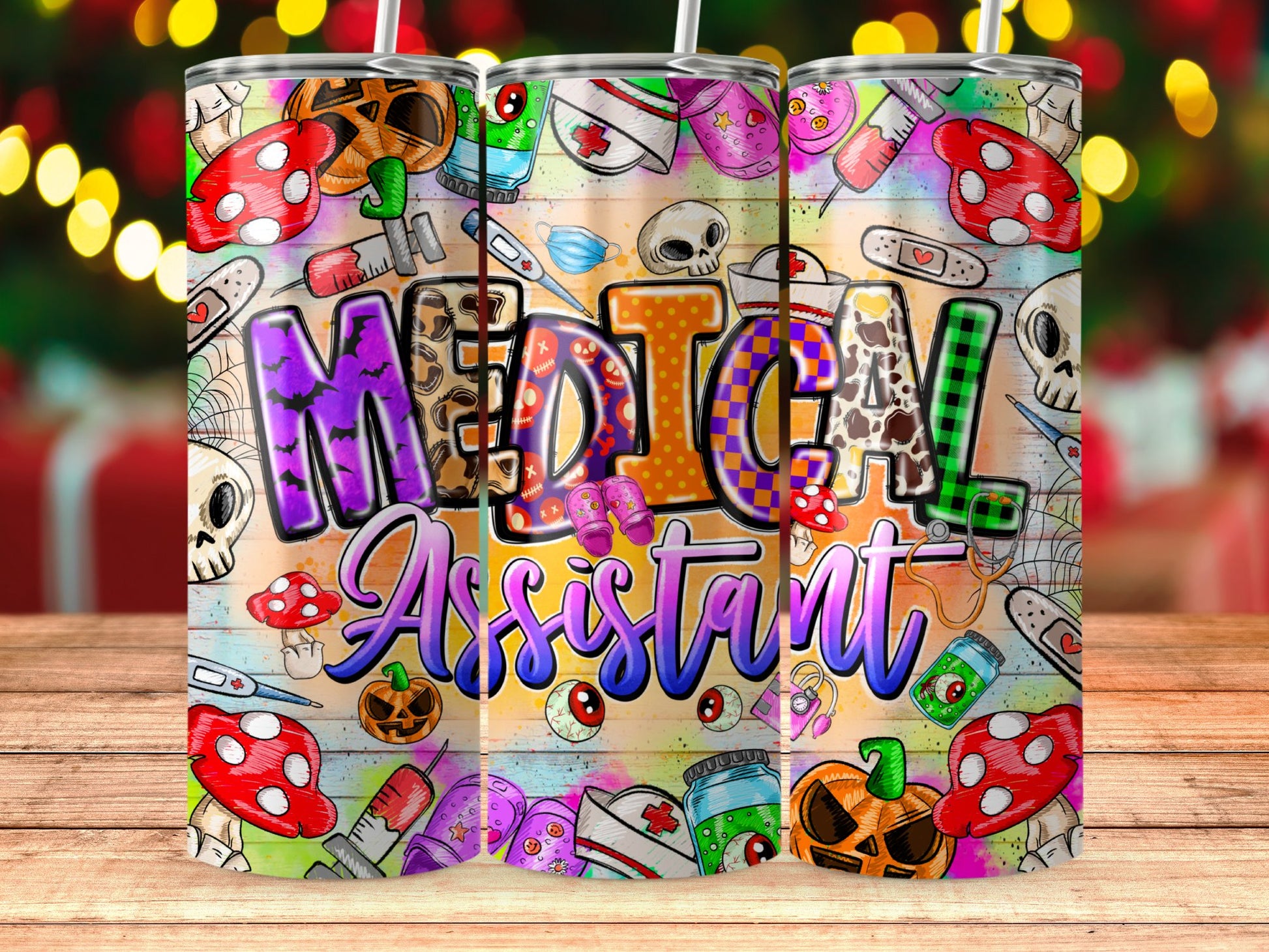 Medical Assistant Colorful Tumbler Art product