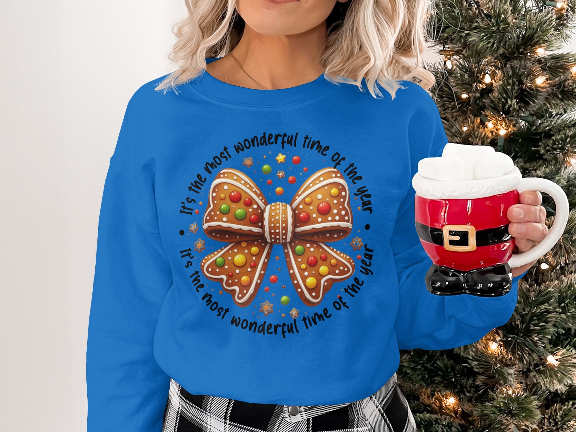 Festive Gingerbread Bow It's The Most Wonderful Sweater