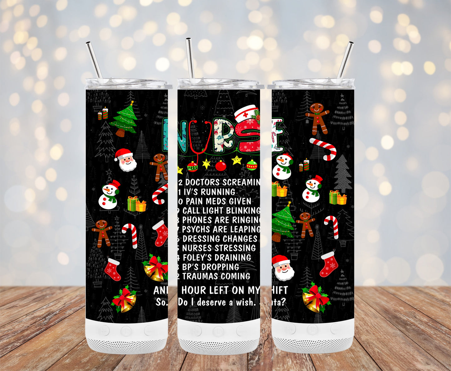 Nurse Christmas Themed 20 oz Tumbler Cup Product