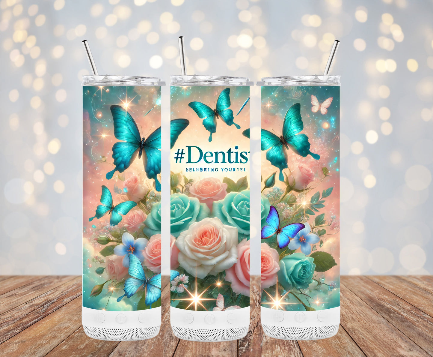 Celebrate Yourself Flowers and Butterflies Tumbler product type