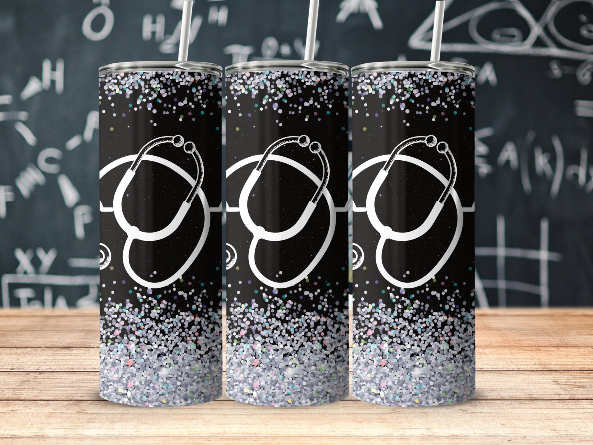 Cosmic Footprint Glitter Design Tumbler product