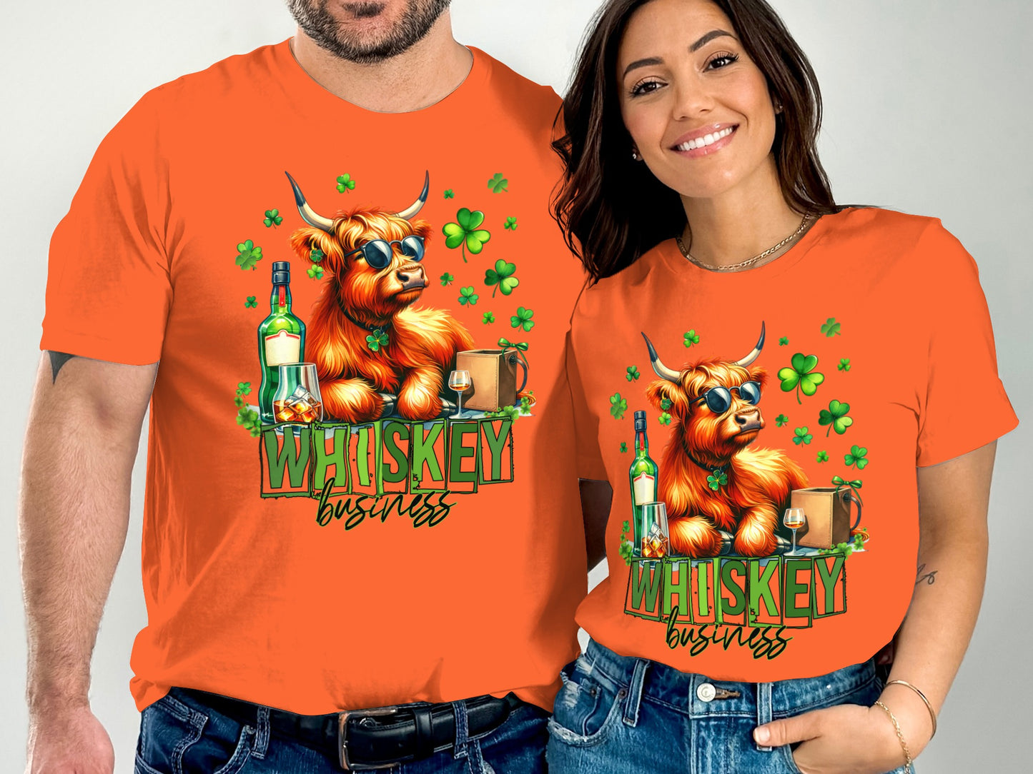 Whiskey Business Graphic T-Shirt with Cool Cow Design