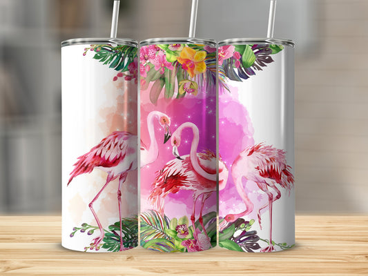 Flamingo Tropical Art Design Insulated Tumbler product