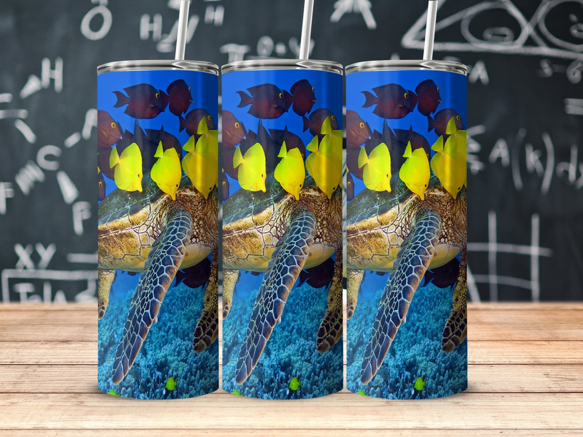 Ocean Turtle and Fish Underwater Scene Drinkware product type
