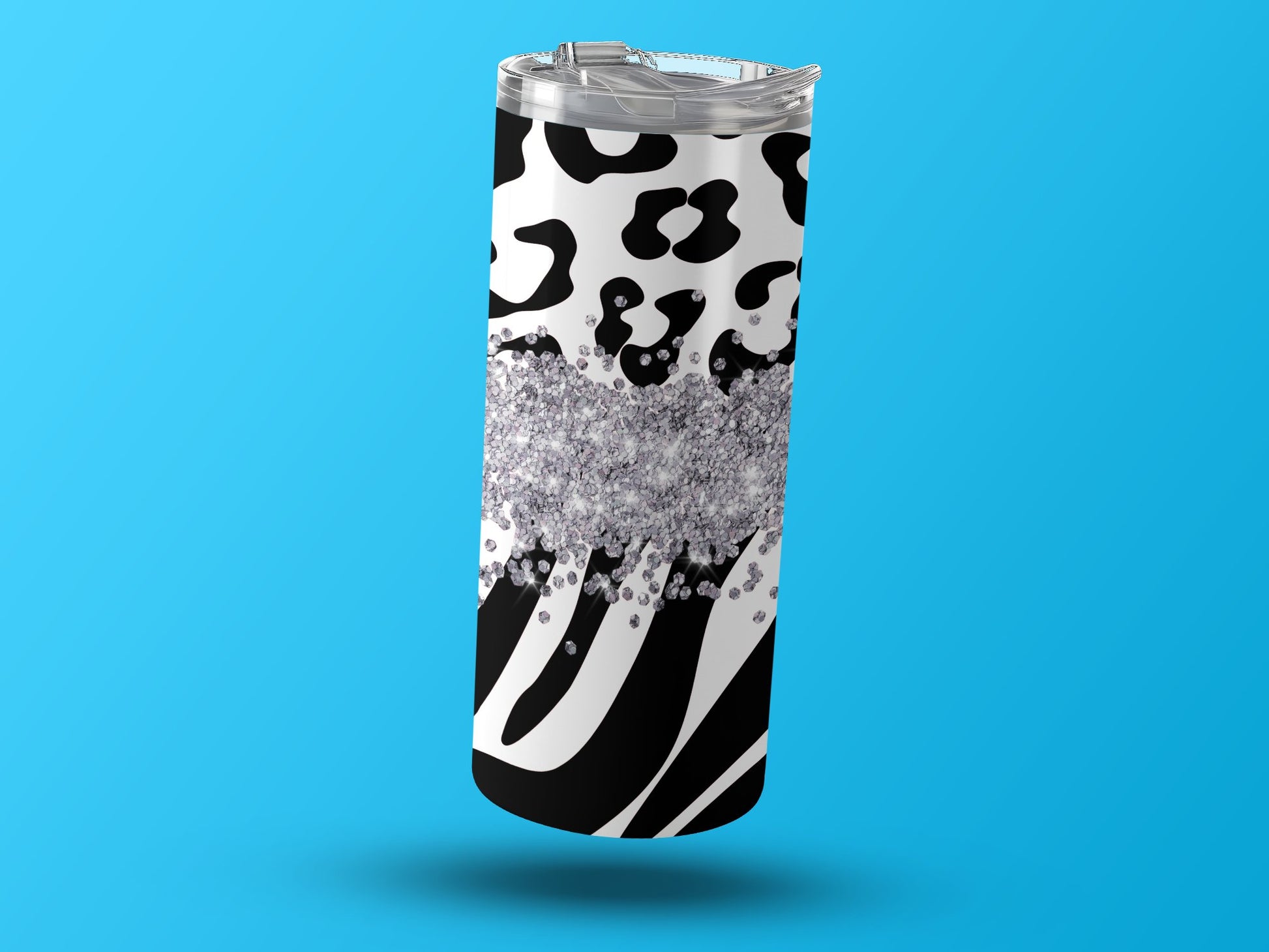 Sparkling Zebra Print Tumbler for Beverage Product