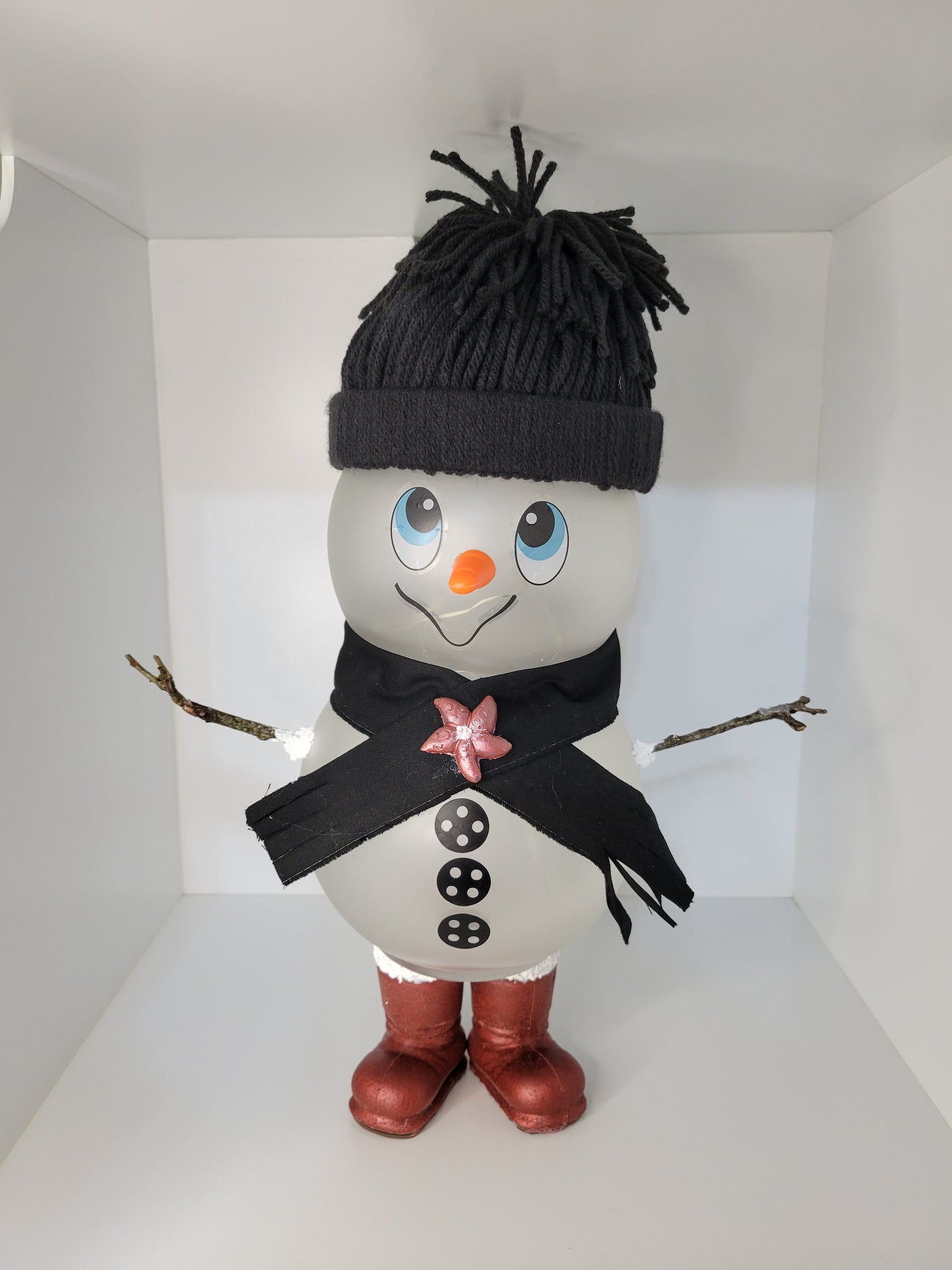 Adorable Snowman Decoration with Hat and Scarf