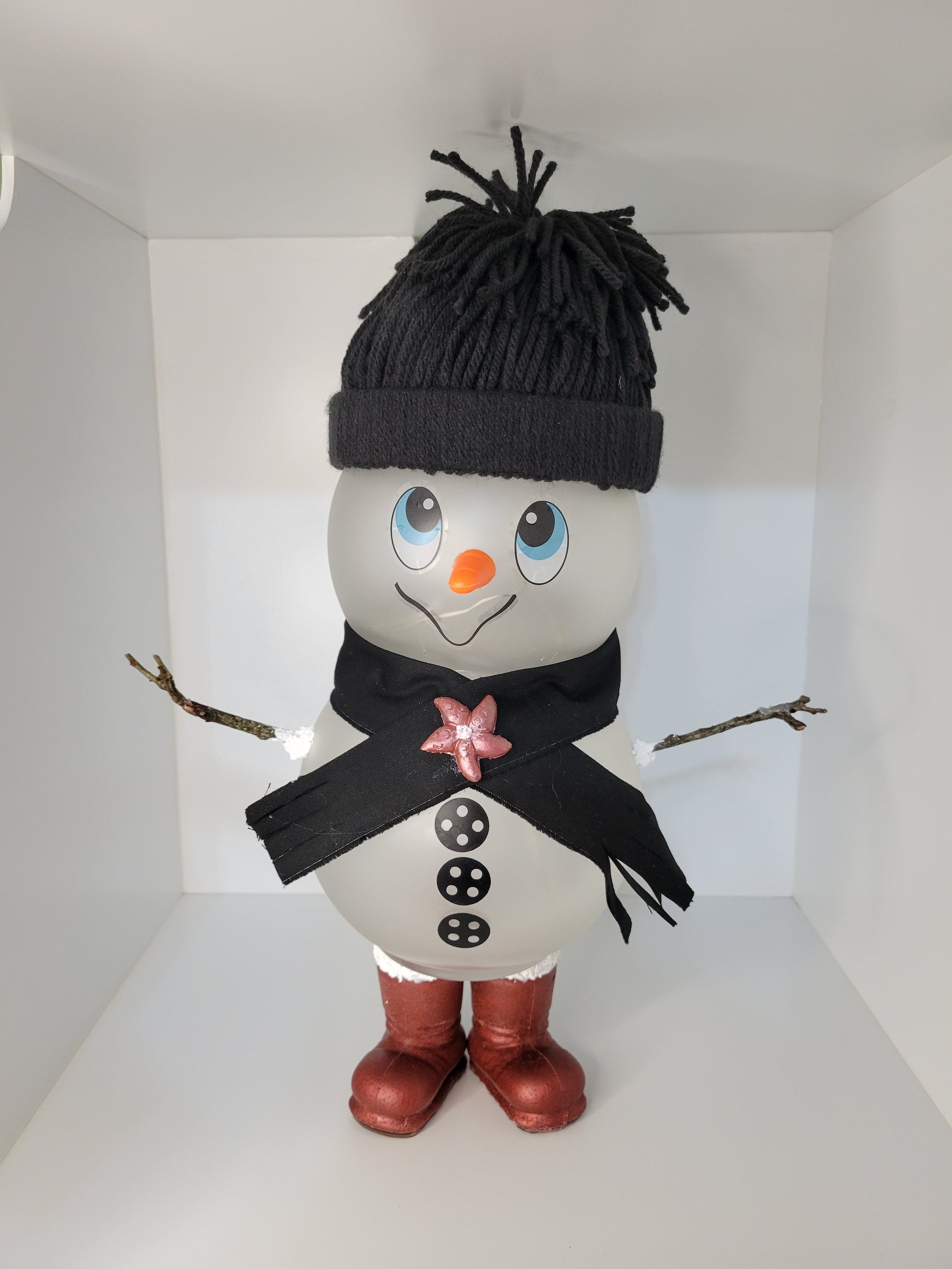Adorable Snowman Decoration with Hat and Scarf